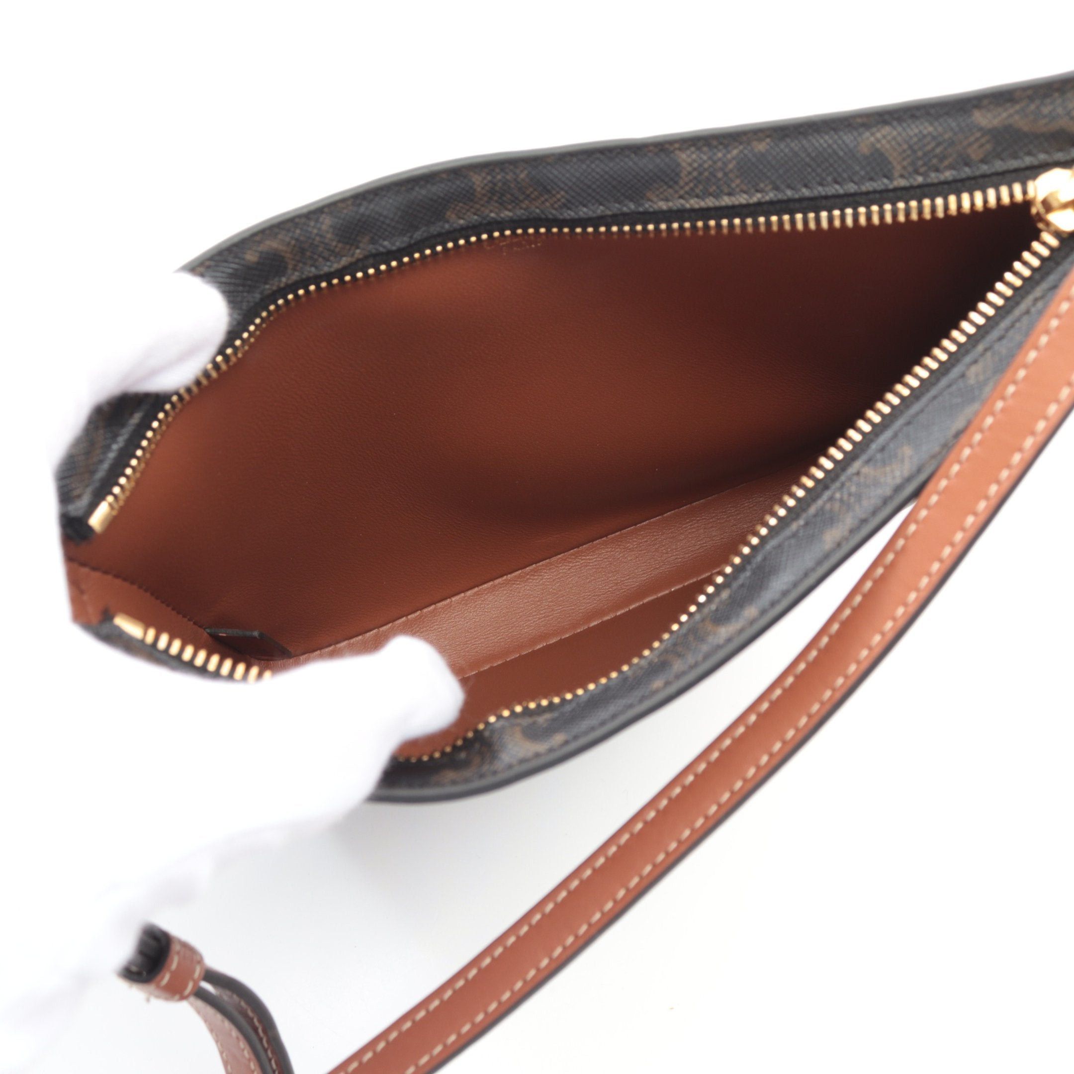 Celine Celine Medium Clock Bag One Shoulder Leather Black Brown Size ONE SIZE - 3 Thumbnail