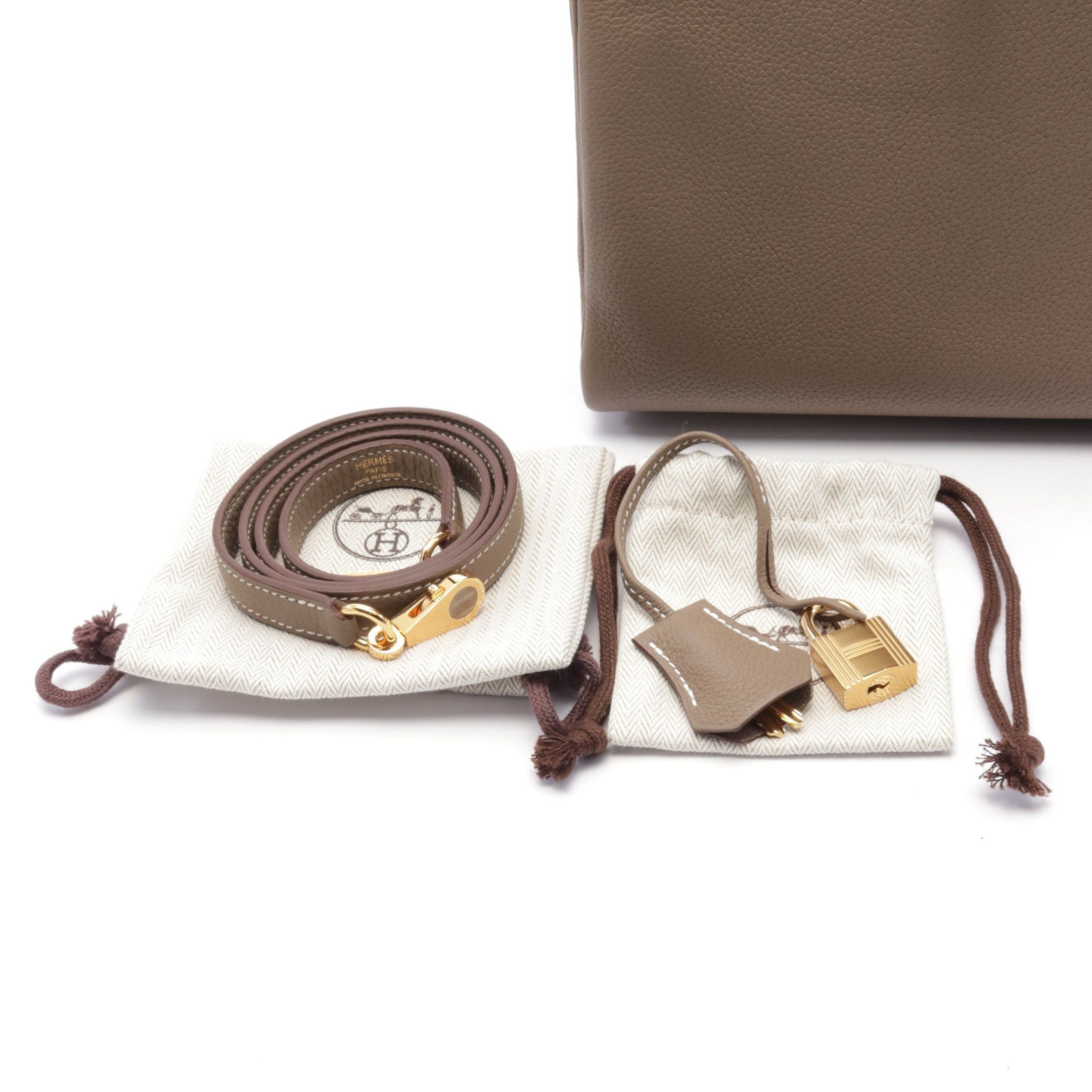 Hermes Hermes Kelly 25 Etoupe Handbag Togo Gray Brown Gold Hardware Double Engraved Size ONE SIZE - 6 Thumbnail