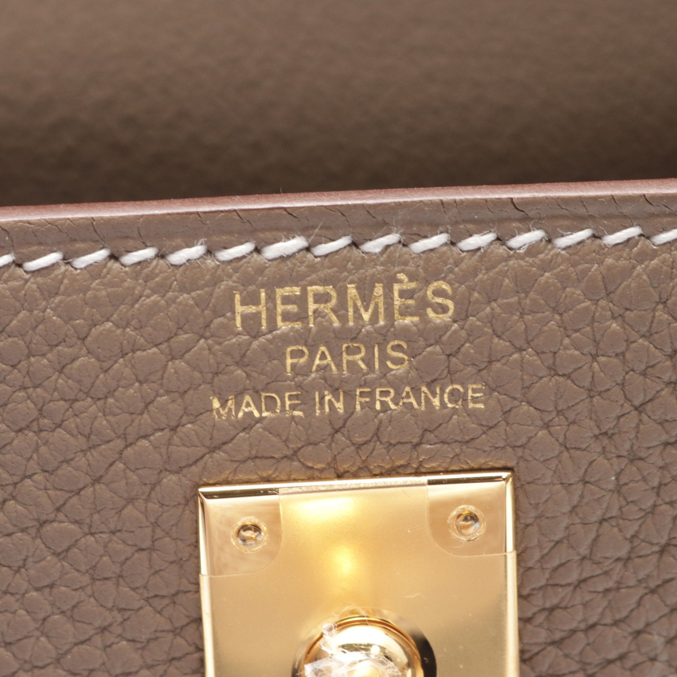 Hermes Hermes Kelly 25 Etoupe Handbag Togo Gray Brown Gold Hardware Double Engraved Size ONE SIZE - 4 Thumbnail
