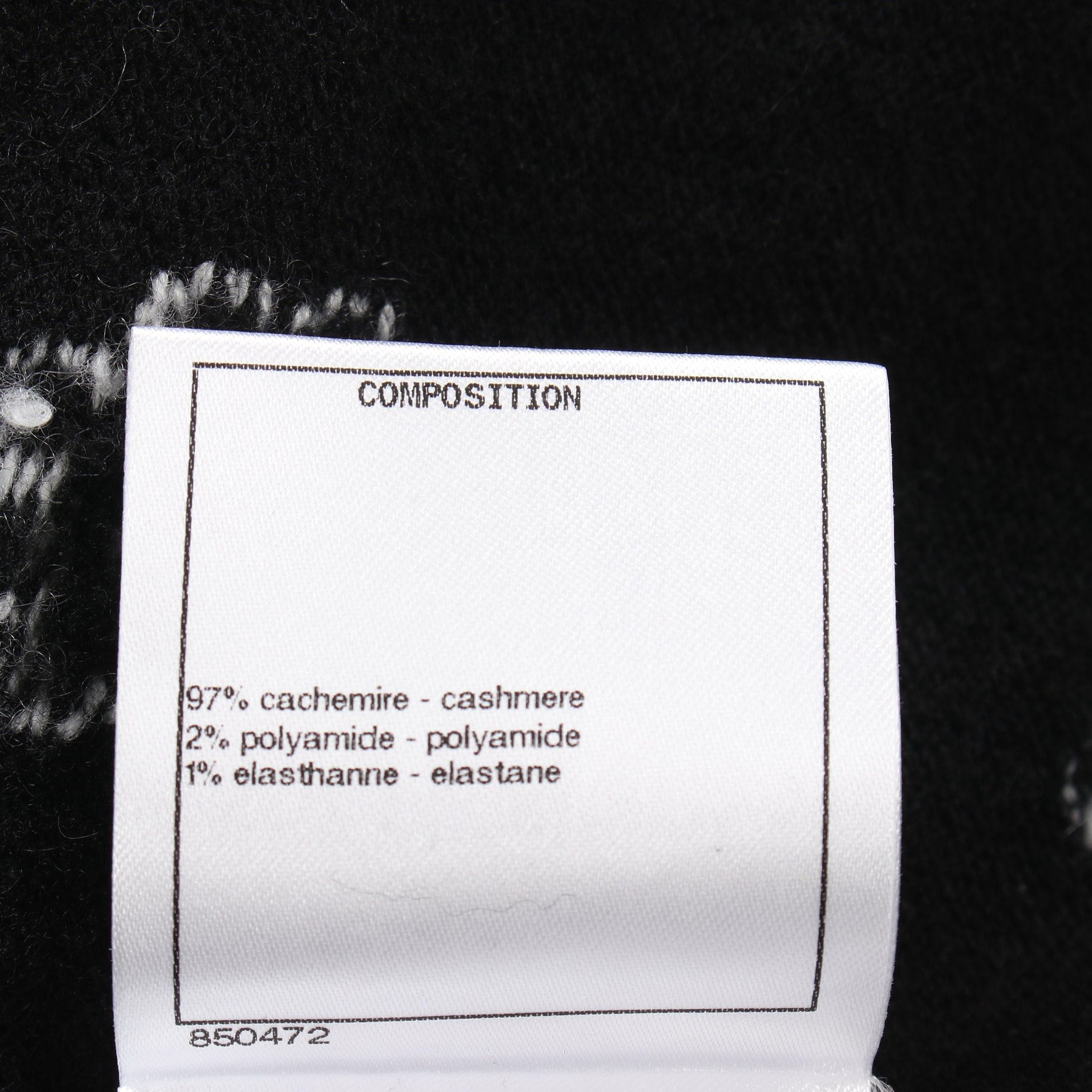 Chanel Chanel Coco Mark Daisy Sweater Knit Crew Neck Cashmere Black White 22P Size ONE SIZE - 5 Thumbnail