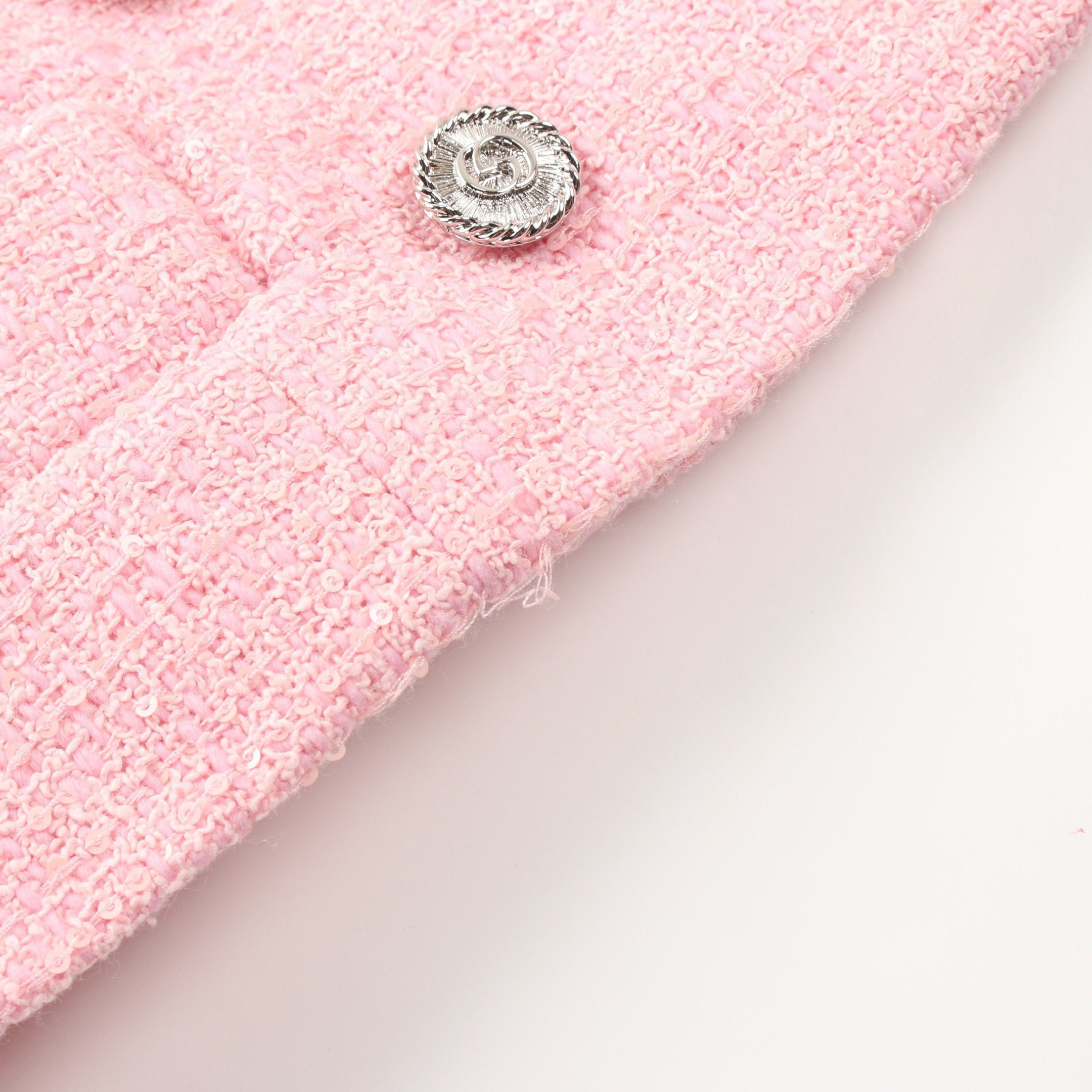 Gucci Gucci Cropped Tweed Jacket Cotton Wool Pink Sequin Size ONE SIZE - 6 Thumbnail