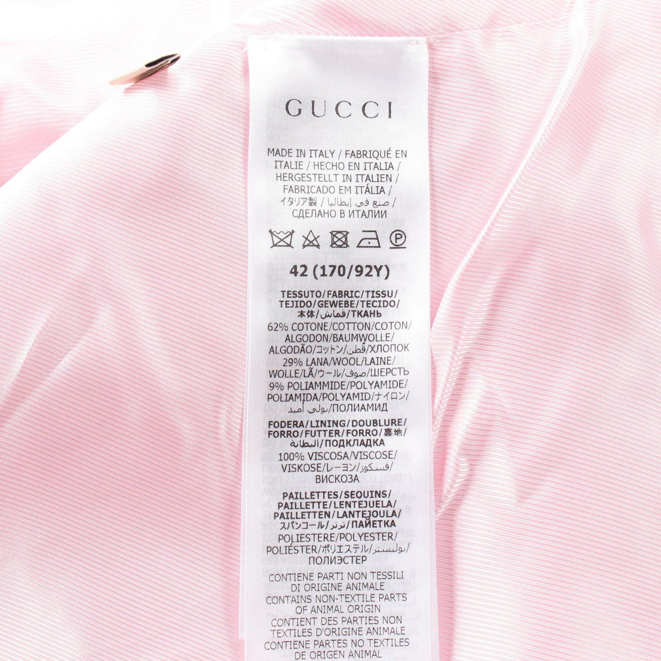 Gucci Gucci Cropped Tweed Jacket Cotton Wool Pink Sequin Size ONE SIZE - 5 Thumbnail