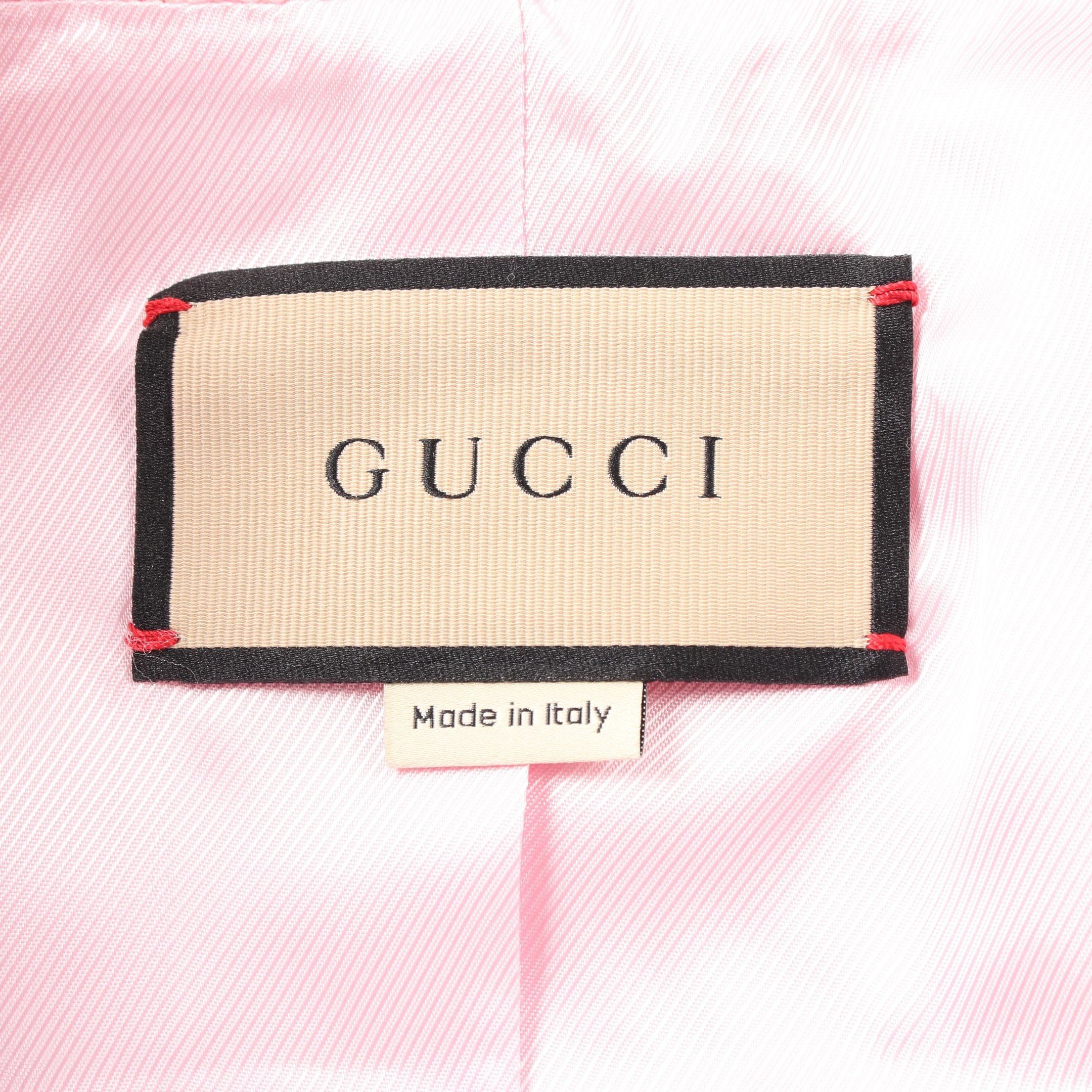 Gucci Gucci Cropped Tweed Jacket Cotton Wool Pink Sequin Size ONE SIZE - 3 Thumbnail