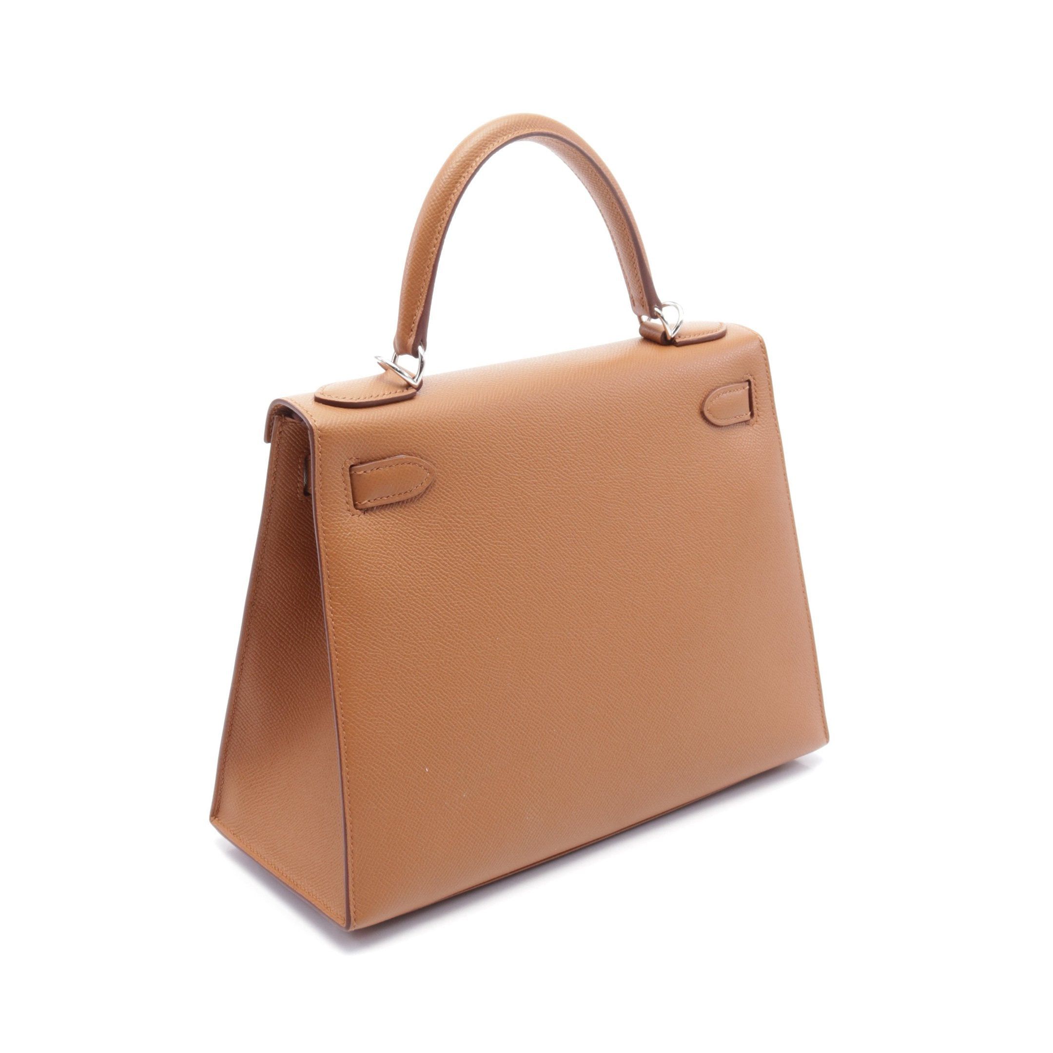 Hermes Hermes Kelly Letter 28 Gold Capucines Rouge Ash Handbag Veau Epsom Brown Orange Bordeaux Silver Hardware C Engraved Size ONE SIZE - 2 Thumbnail