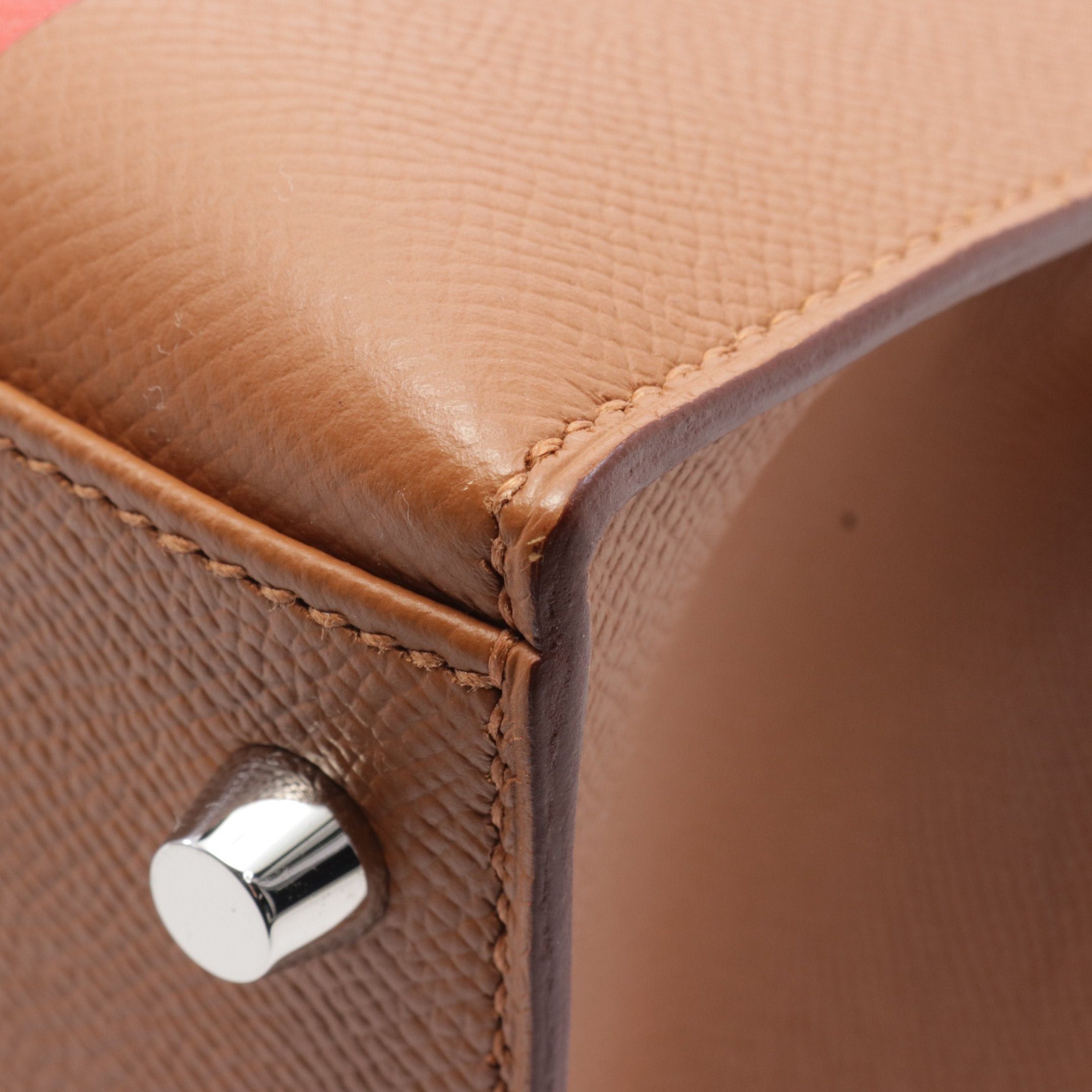 Hermes Hermes Kelly Letter 28 Gold Capucines Rouge Ash Handbag Veau Epsom Brown Orange Bordeaux Silver Hardware C Engraved Size ONE SIZE - 7 Thumbnail