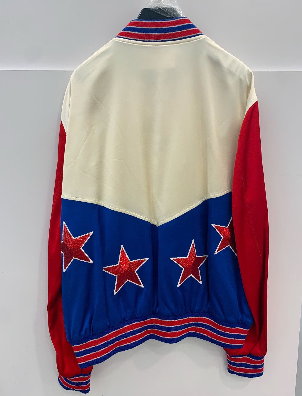 Celine $3.6K VALUE Teddy Americana Sequin Satin Bomber Jacket Size US S / EU 44-46 / 1 - 3 Thumbnail