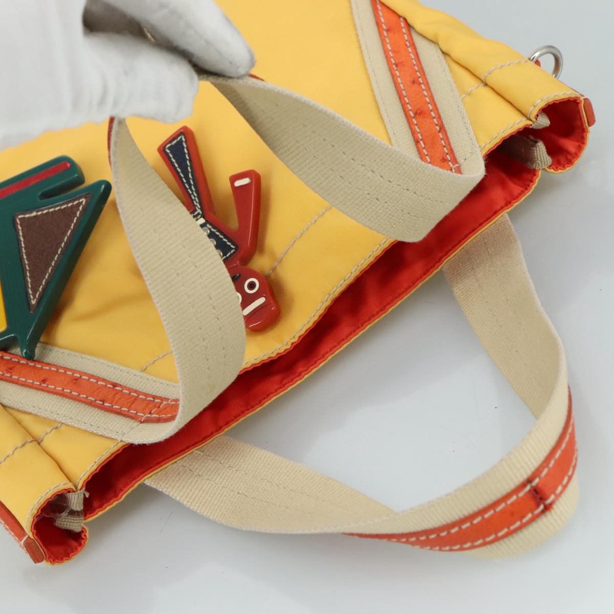 Prada Tessuto Yellow Canvas Handbag (Pre-Owned) Size ONE SIZE - 19 Thumbnail