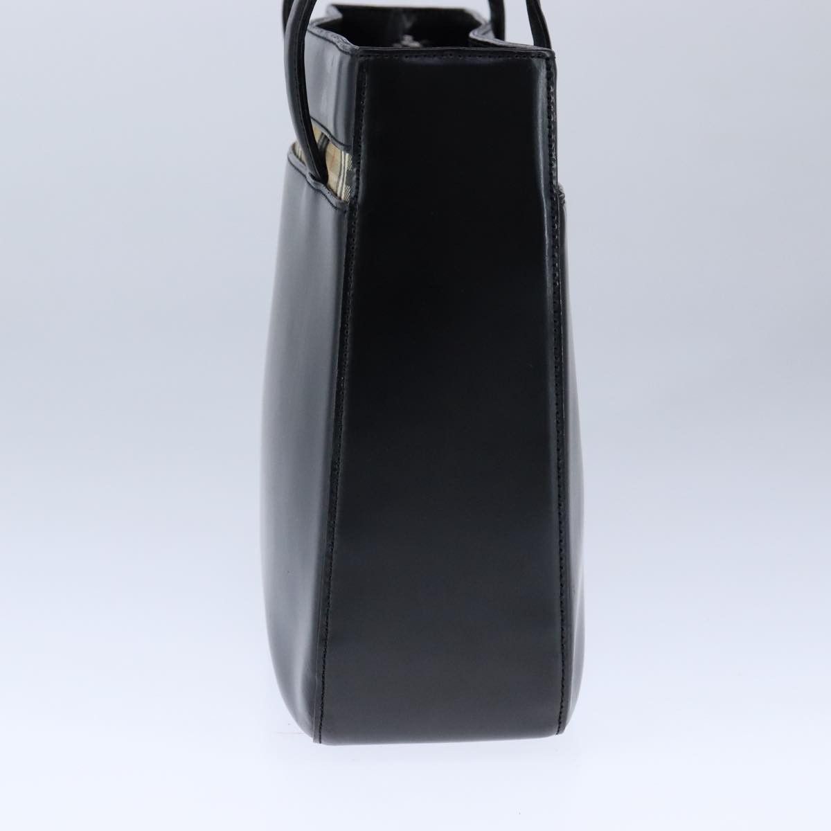 Burberry Nova Check Black Leather Handbag (Pre-Owned) Size ONE SIZE - 4 Thumbnail