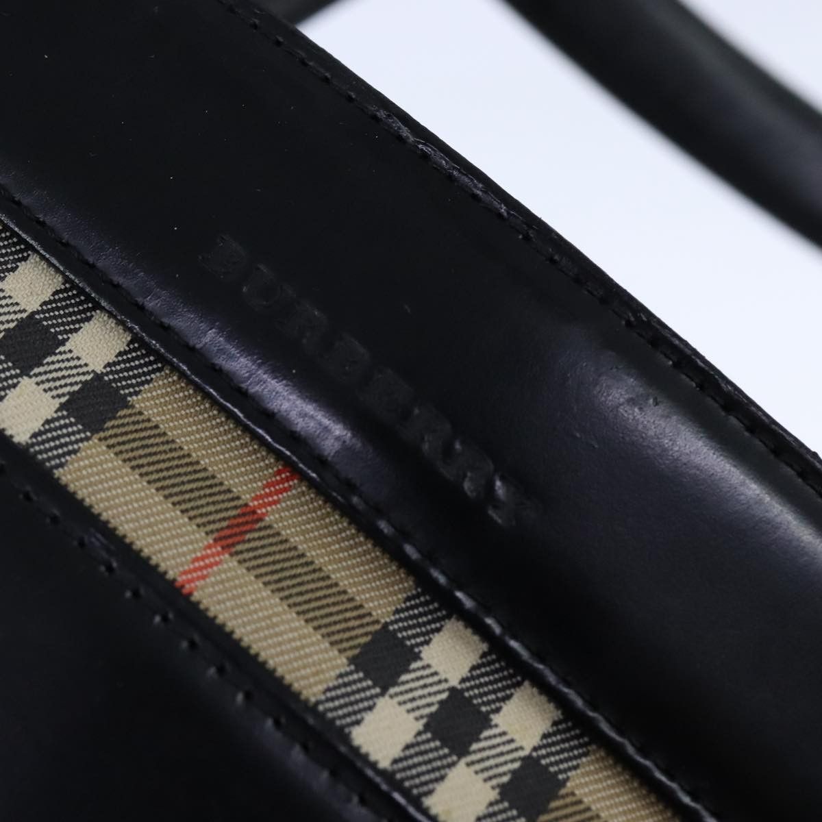 Burberry Nova Check Black Leather Handbag (Pre-Owned) Size ONE SIZE - 12 Thumbnail