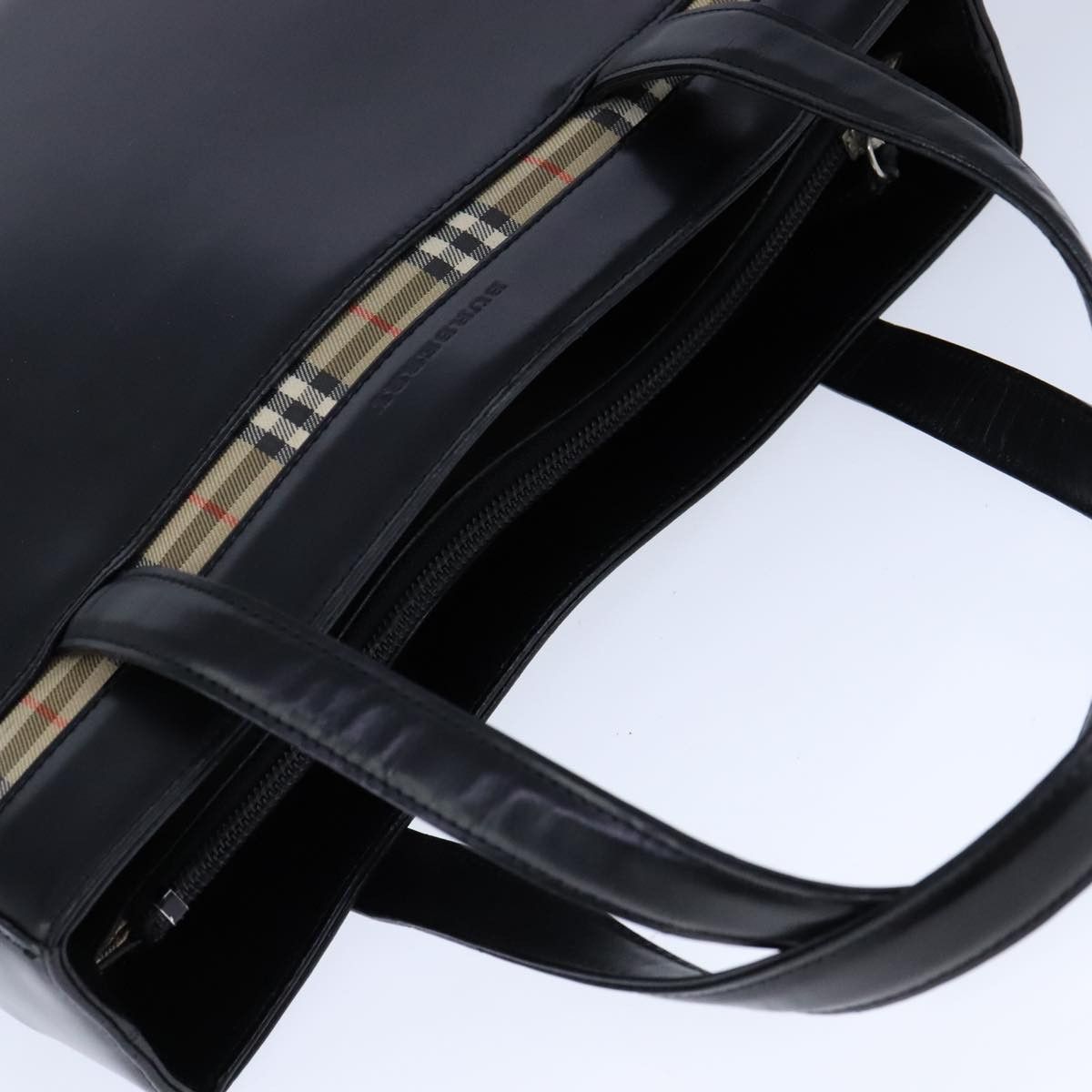 Burberry Nova Check Black Leather Handbag (Pre-Owned) Size ONE SIZE - 15 Thumbnail