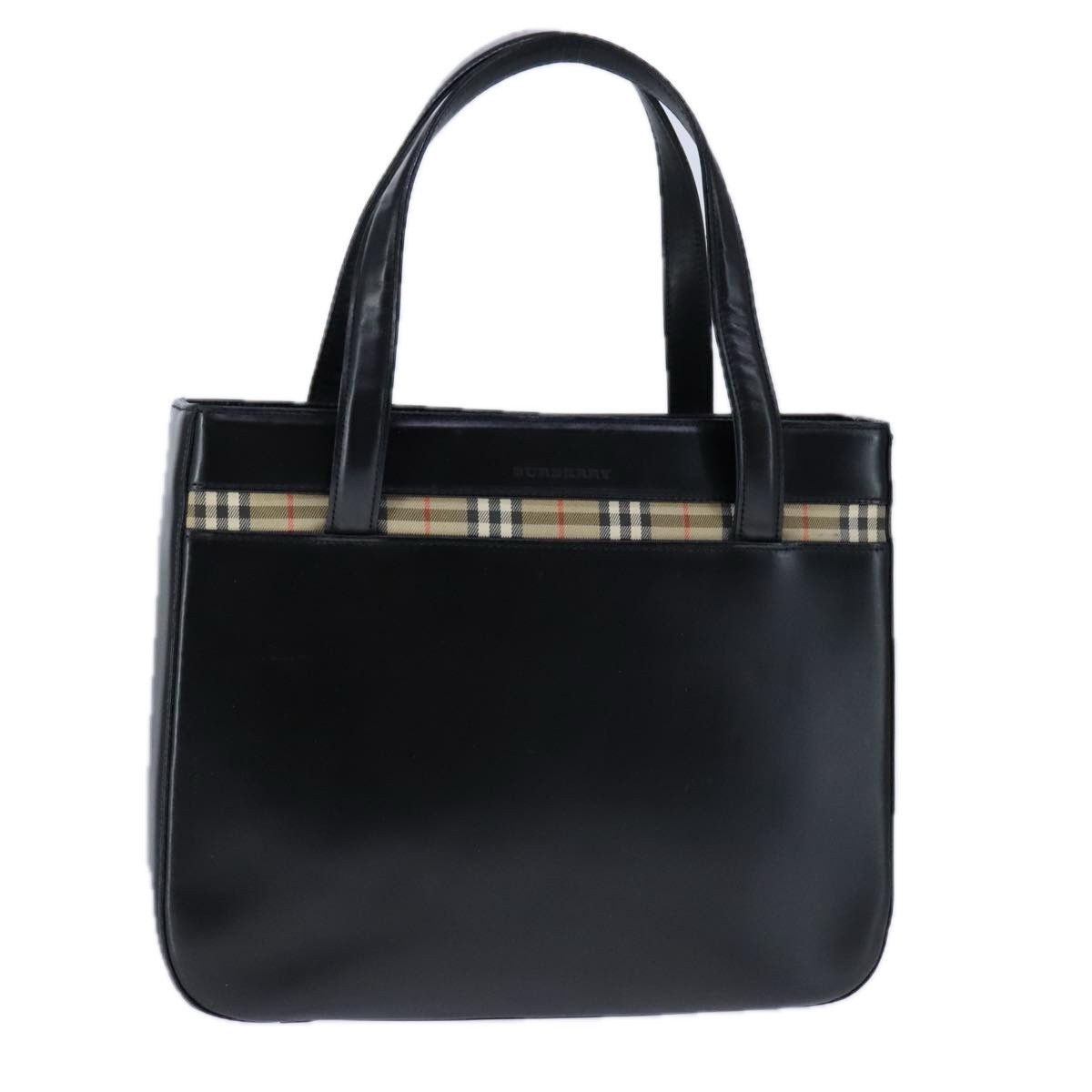 Burberry Nova Check Black Leather Handbag (Pre-Owned) Size ONE SIZE - 14 Thumbnail