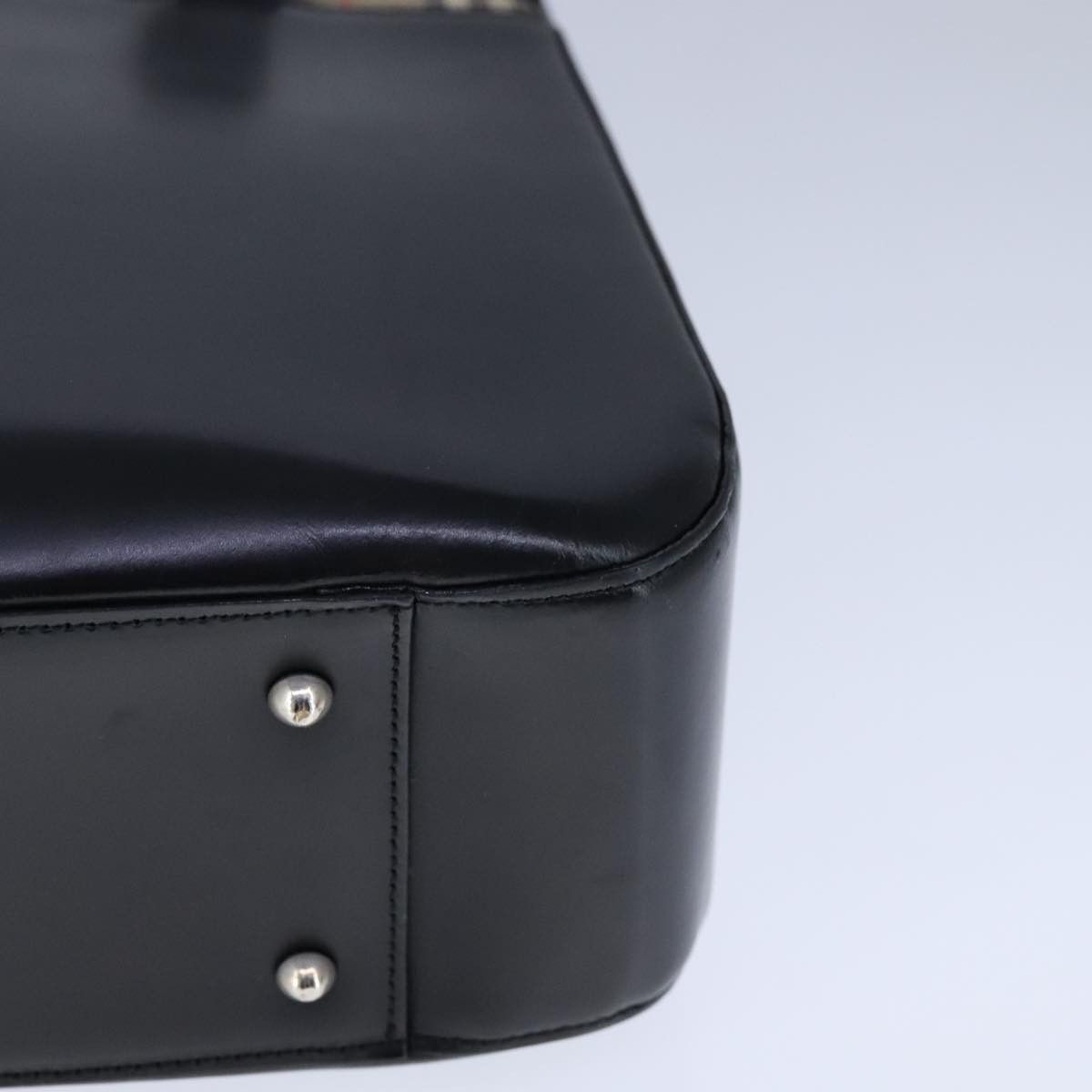 Burberry Nova Check Black Leather Handbag (Pre-Owned) Size ONE SIZE - 8 Thumbnail