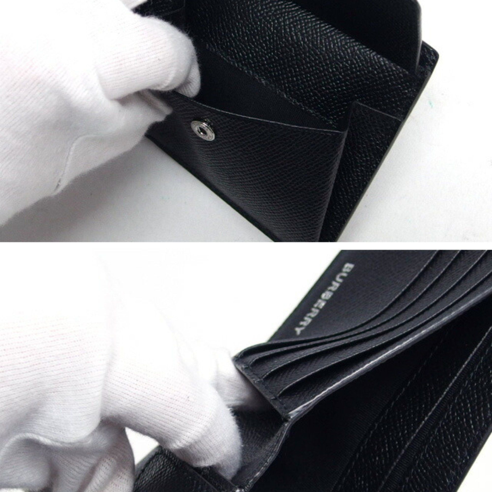 Burberry Burberry striped bi-fold compact wallet in black Size ONE SIZE - 5 Thumbnail