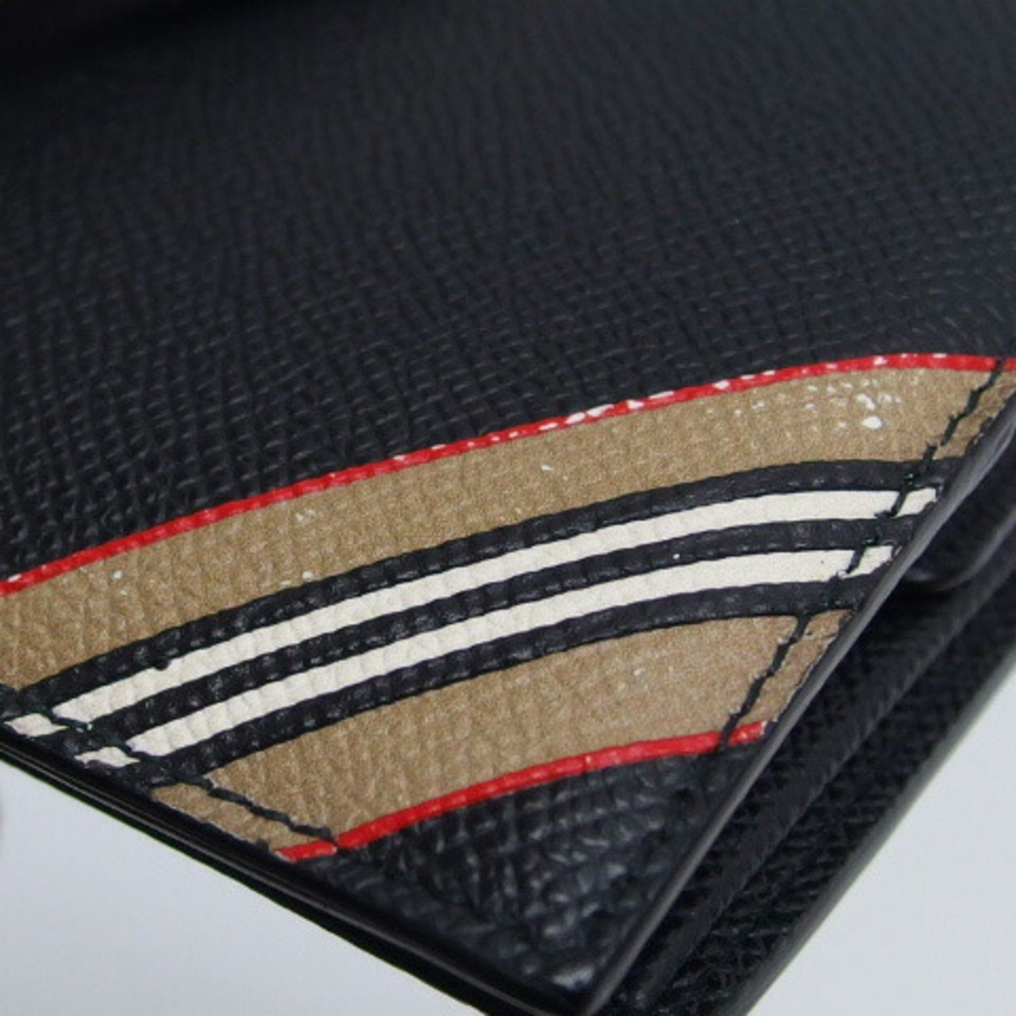 Burberry Burberry striped bi-fold compact wallet in black Size ONE SIZE - 6 Thumbnail