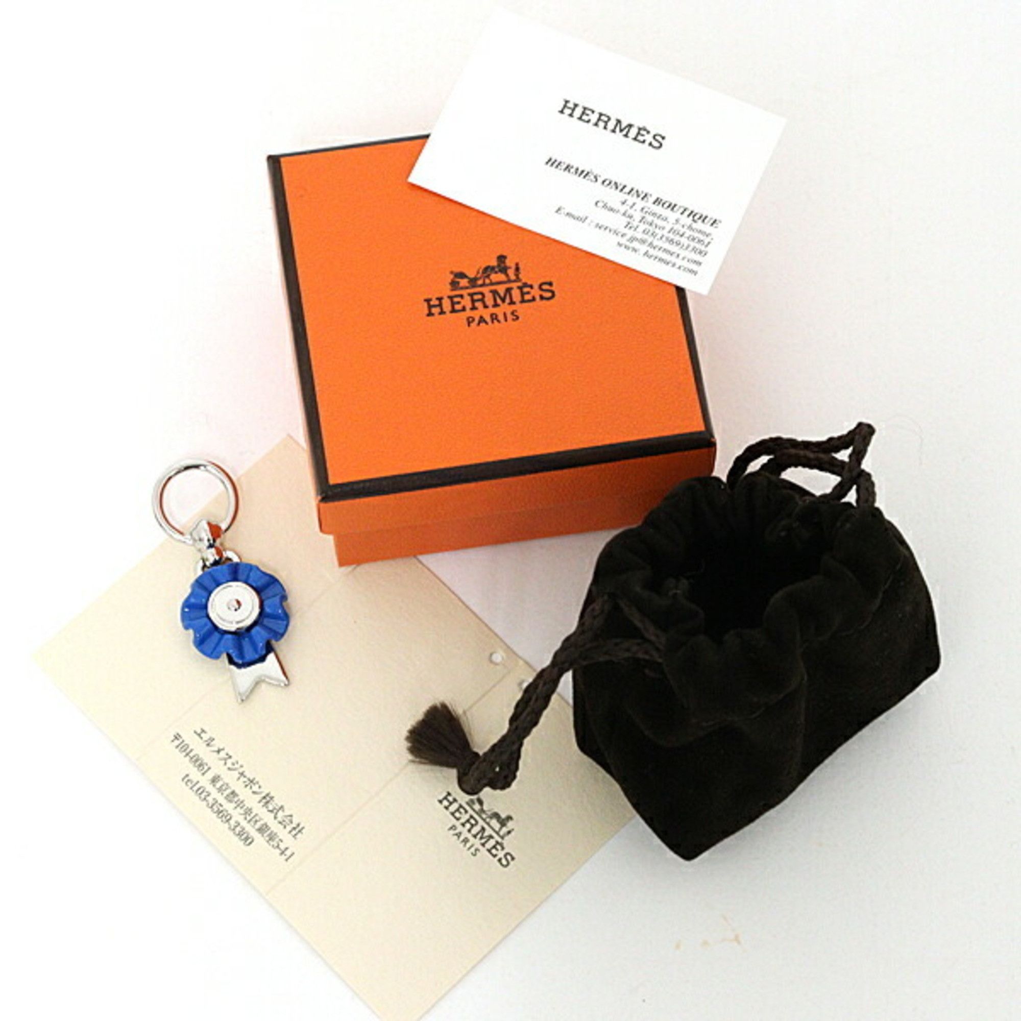 Hermes Hermes Twilly Ring Flotte Scarf Charm Paradier Blue Vif Size ONE SIZE - 2 Thumbnail