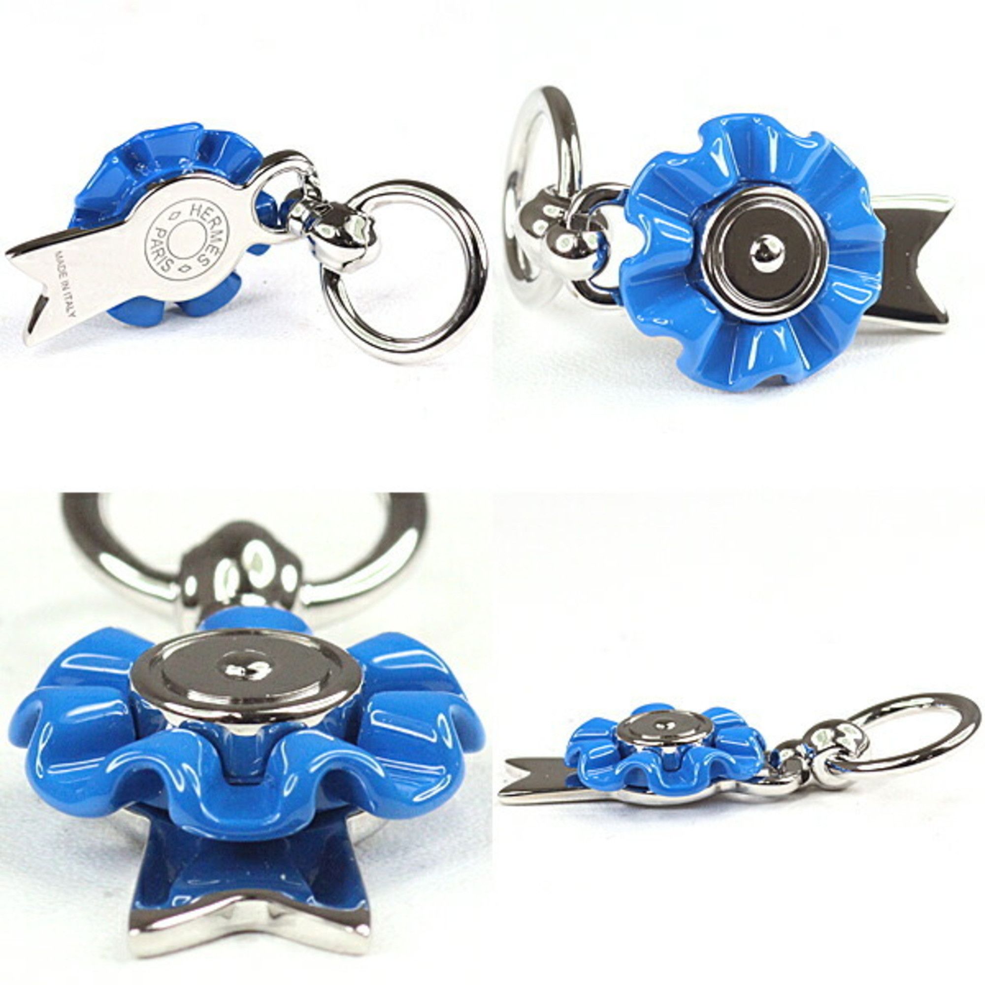 Hermes Hermes Twilly Ring Flotte Scarf Charm Paradier Blue Vif Size ONE SIZE - 3 Thumbnail