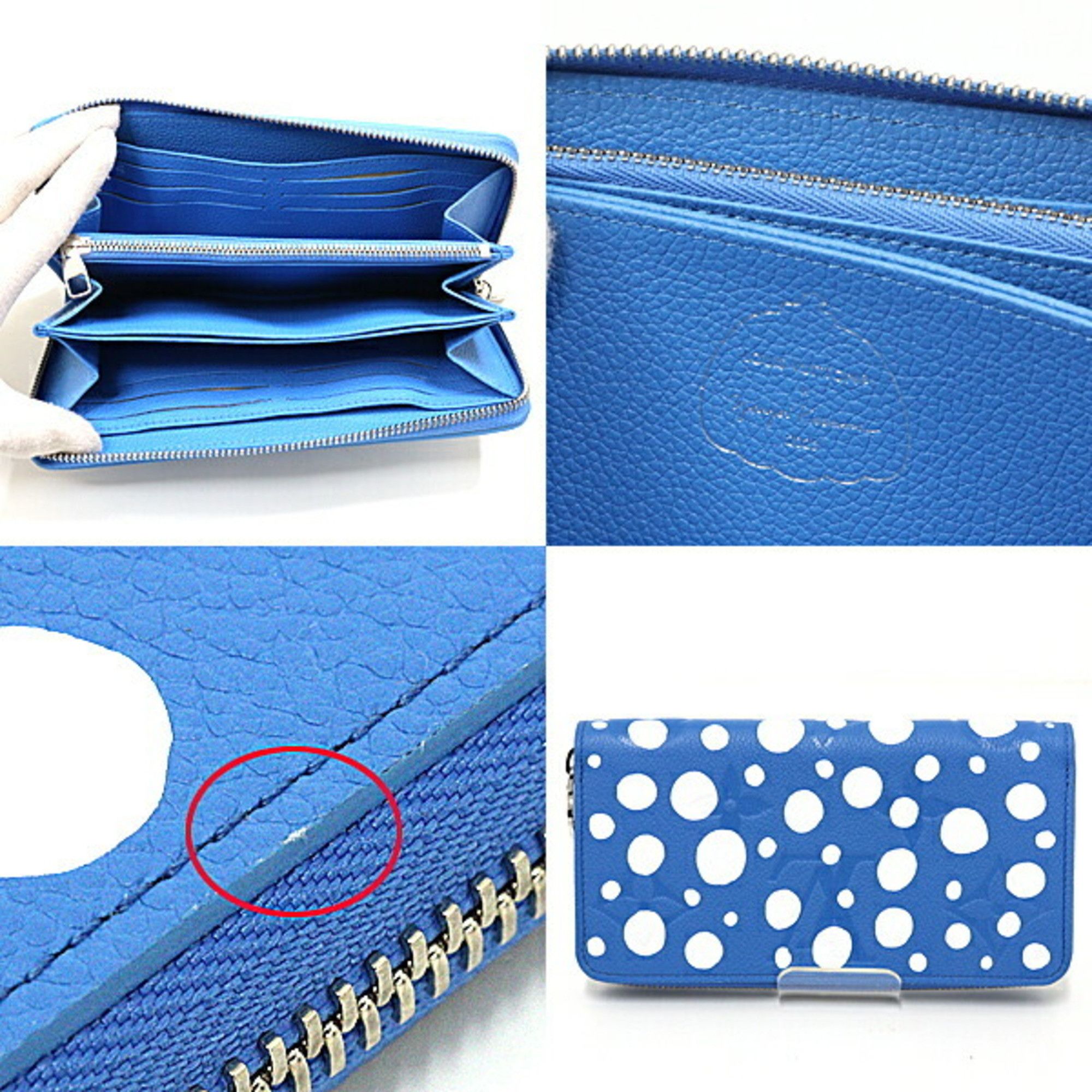 Louis Vuitton Louis Vuitton LV×YK Zippy Wallet Infinity Dot Blue Blanc M81954 Yayoi Kusama Size ONE SIZE - 2 Thumbnail