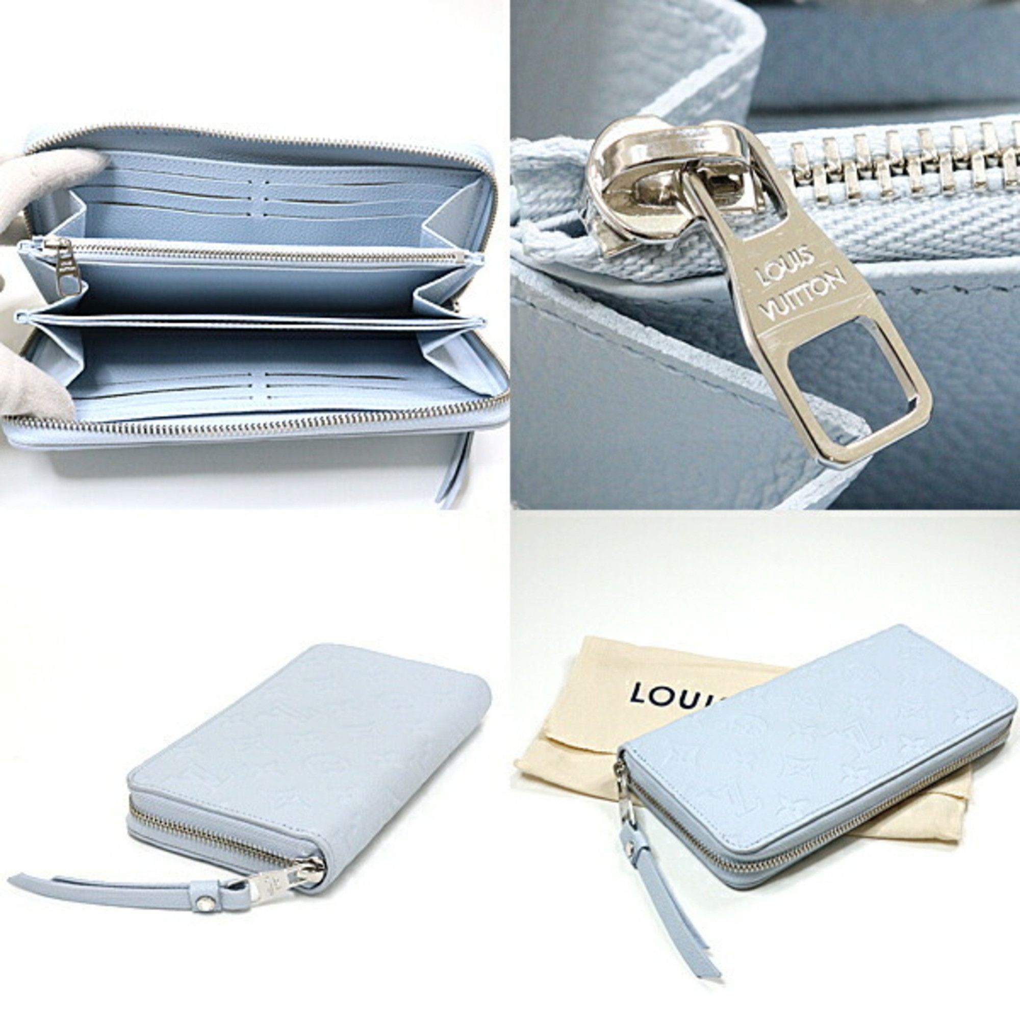 Louis Vuitton Louis Vuitton Zippy Wallet Monogram Empreinte Washed Blue M11969 Long Size ONE SIZE - 3 Thumbnail