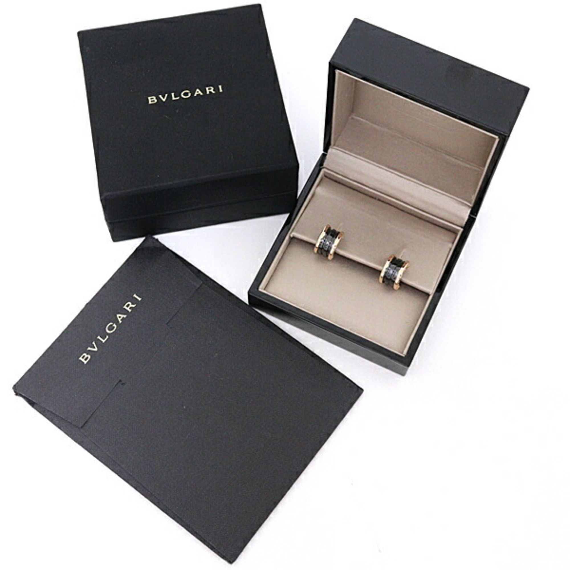 Bvlgari BVLGARI B.Zero1 Earrings, Pink Gold, K18PG, Black Ceramic Size ONE SIZE - 2 Thumbnail