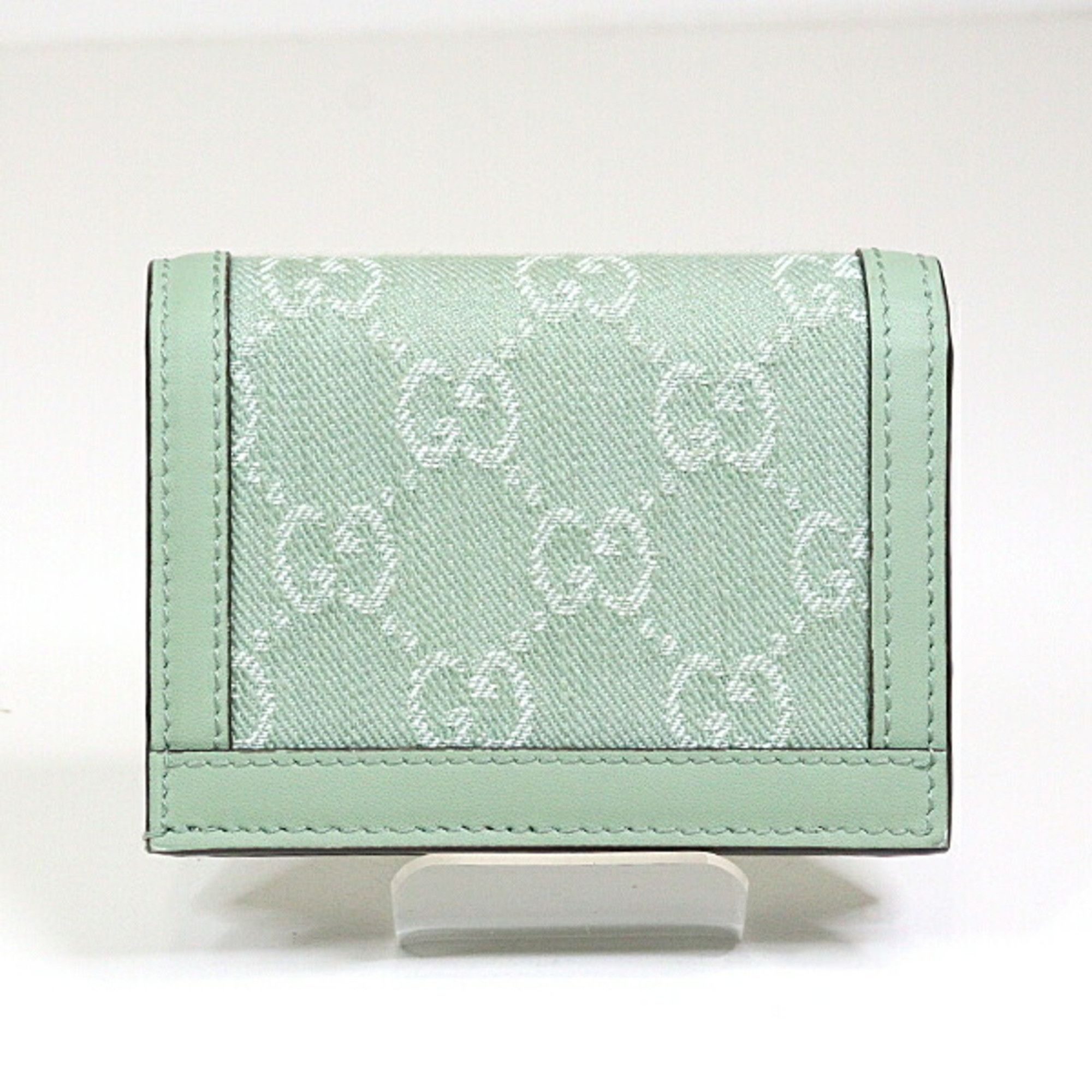 Gucci GUCCI Ophidia GG Card Case Wallet 523155 Pale Green Bi-fold Size ONE SIZE - 2 Thumbnail