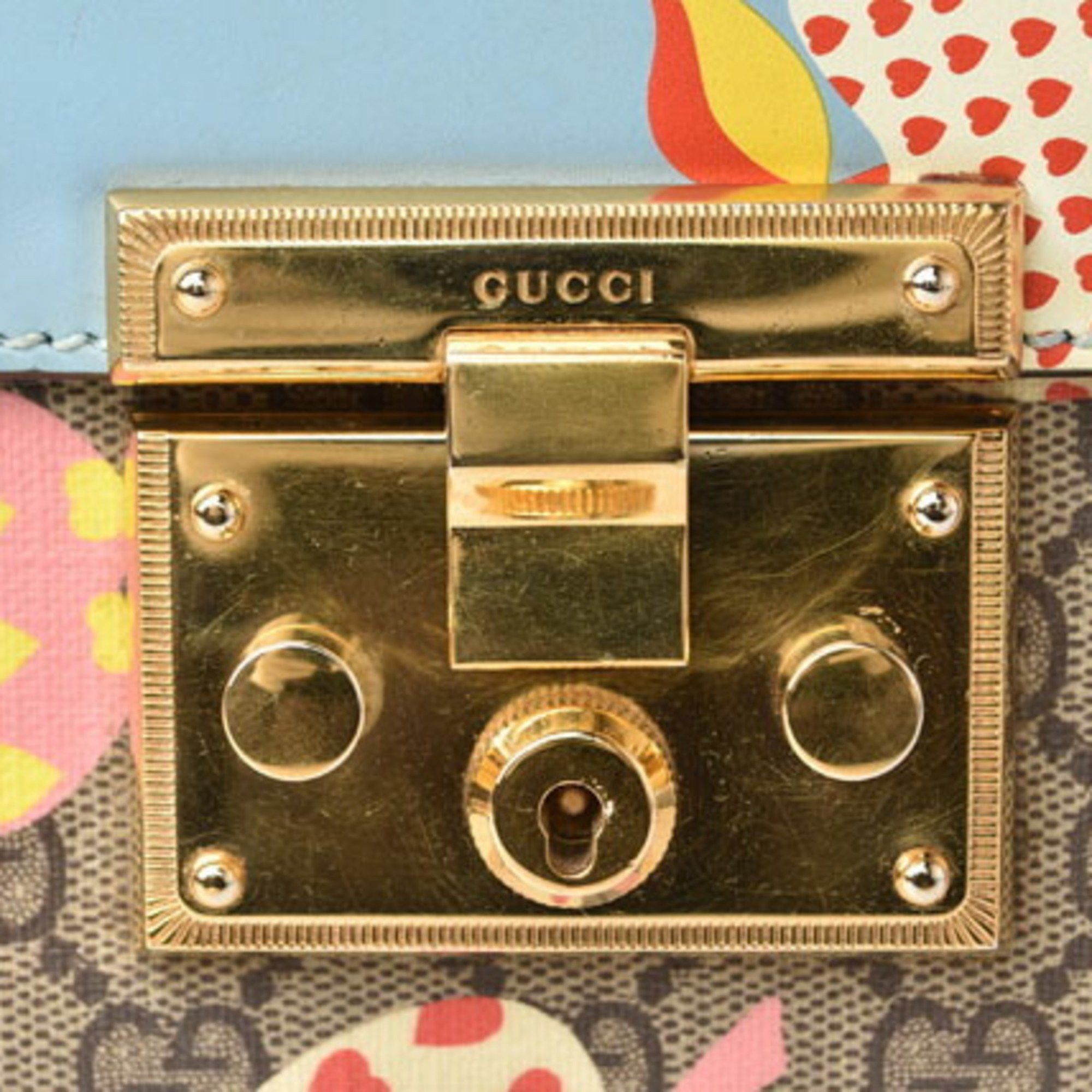 Gucci Gucci 2way Shoulder Bag Chain GUCCI GG Supreme Apple Print Brown Beige Blue 409487 Size ONE SIZE - 14 Thumbnail