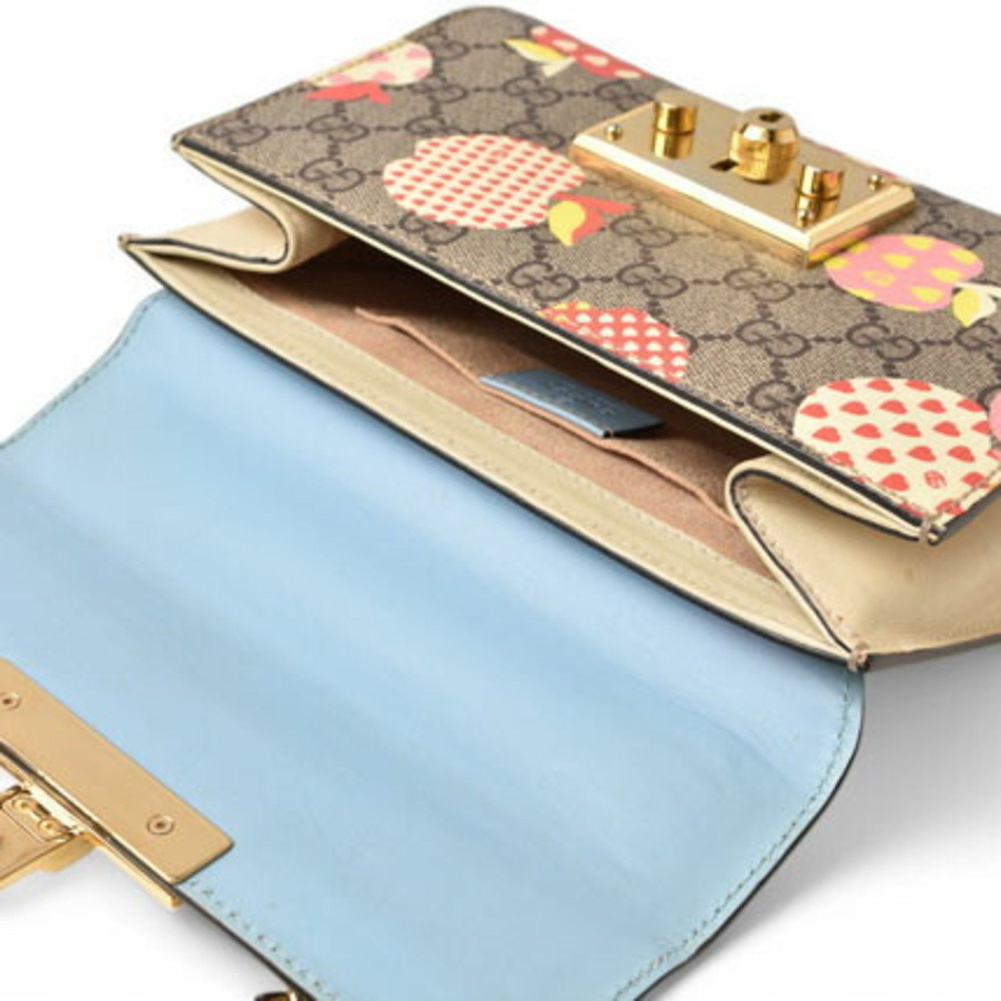 Gucci Gucci 2way Shoulder Bag Chain GUCCI GG Supreme Apple Print Brown Beige Blue 409487 Size ONE SIZE - 13 Thumbnail