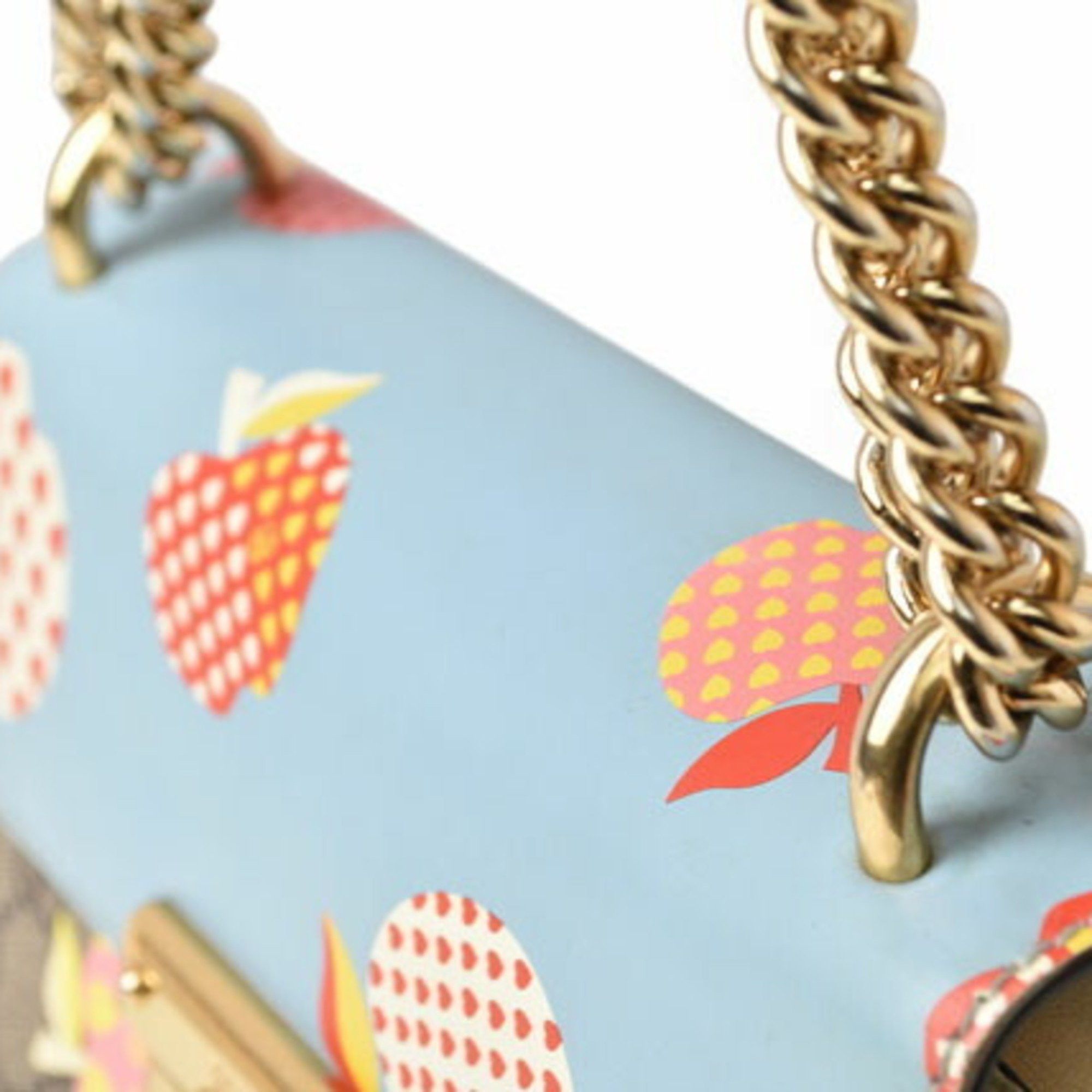 Gucci Gucci 2way Shoulder Bag Chain GUCCI GG Supreme Apple Print Brown Beige Blue 409487 Size ONE SIZE - 9 Thumbnail