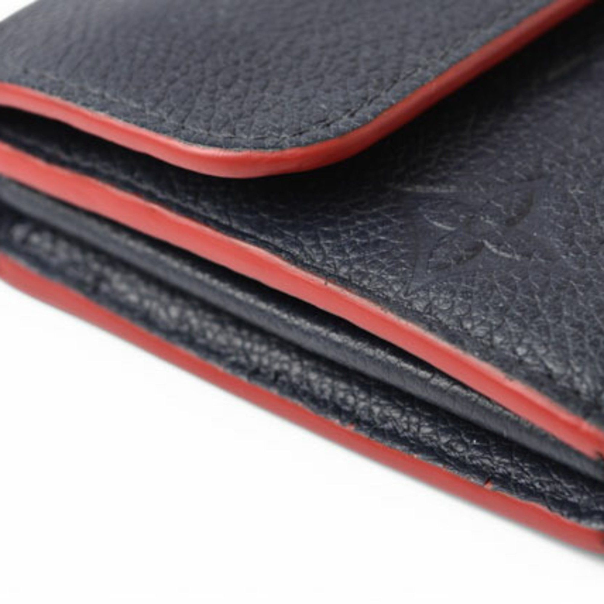Louis Vuitton Louis Vuitton Long Wallet Portefeuille Pont Neuf Monogram Empreinte M62127 Marine Rouge Size ONE SIZE - 6 Thumbnail