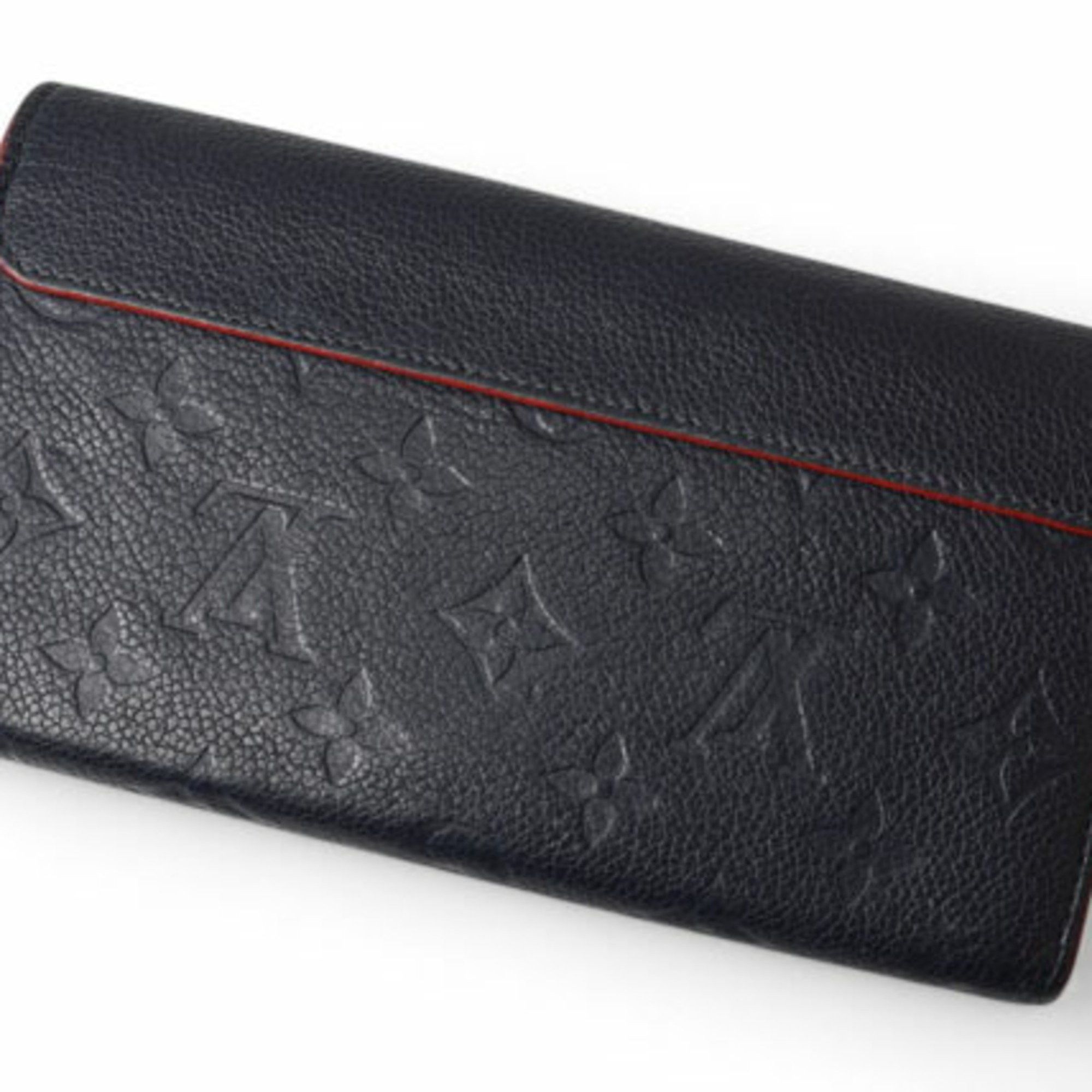Louis Vuitton Louis Vuitton Long Wallet Portefeuille Pont Neuf Monogram Empreinte M62127 Marine Rouge Size ONE SIZE - 4 Thumbnail