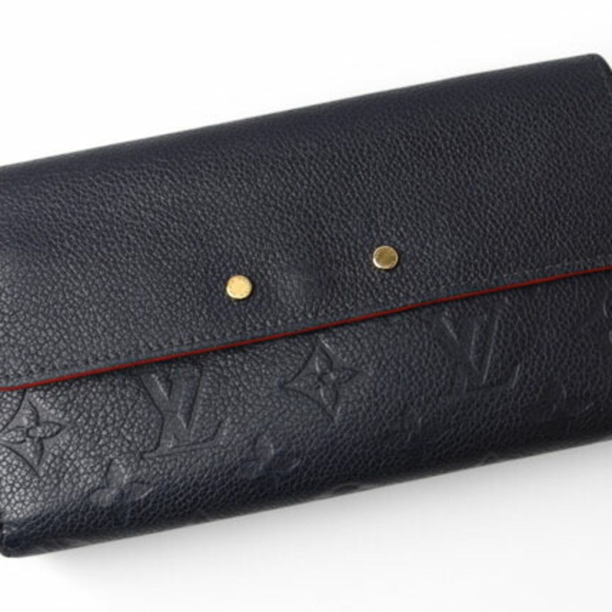 Louis Vuitton Louis Vuitton Long Wallet Portefeuille Pont Neuf Monogram Empreinte M62127 Marine Rouge Size ONE SIZE - 3 Thumbnail