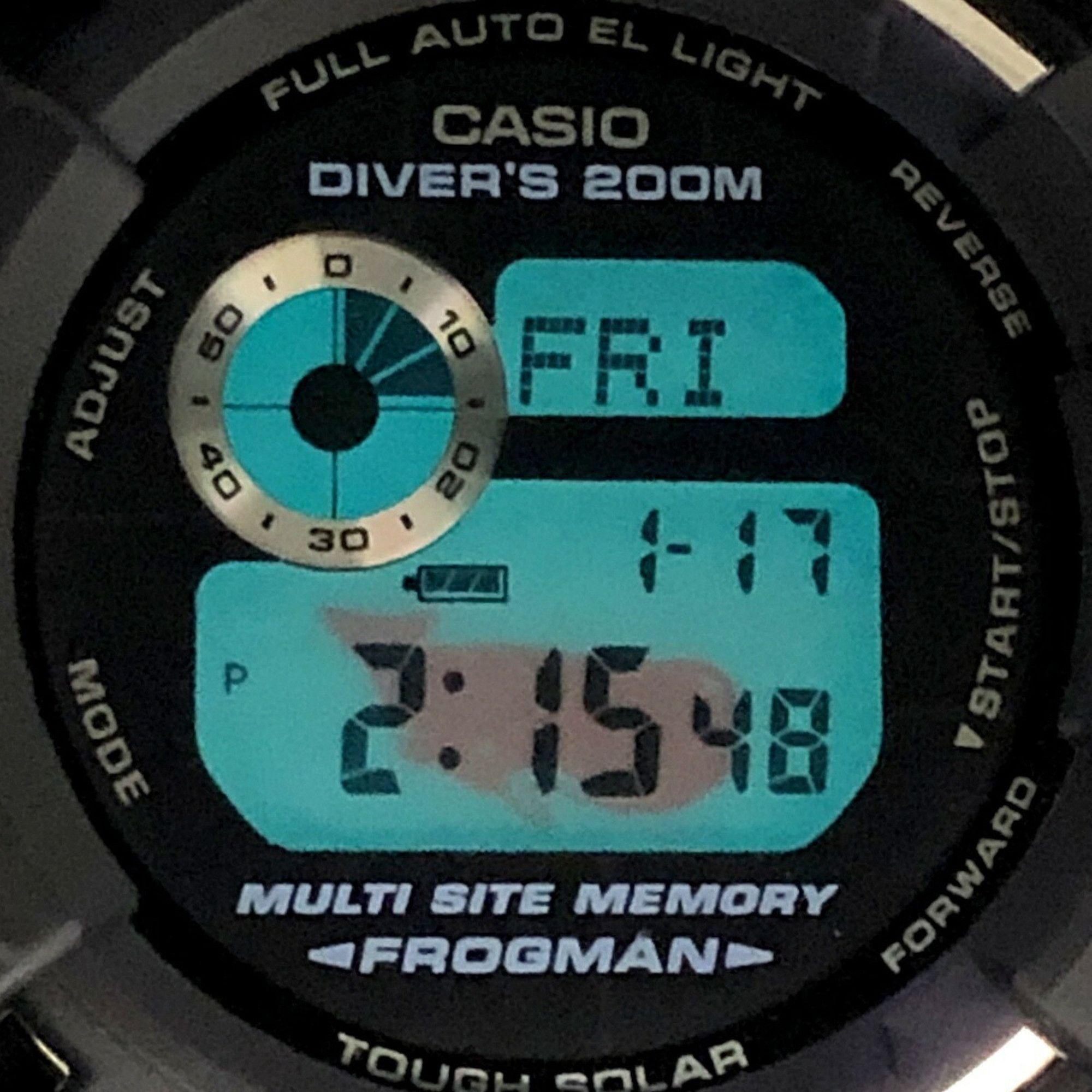 Casio G-SHOCK CASIO Watch GW-205K-2 FROGMAN Irukuji 2005 Frogman Tough Solar Cobalt Wave Sperm Whale EL 5th International Dolphin Navy x White Released in June Mikunigaoka Store ITZGKHYOQCKM Size ONE SIZE - 9 Thumbnail