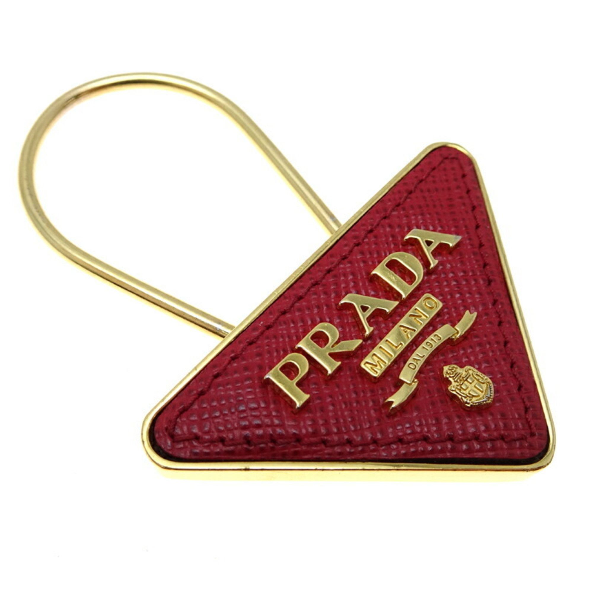 Prada Prada Triangle Bag Charm for Women and Men, Metal, Red Size ONE SIZE - 3 Thumbnail