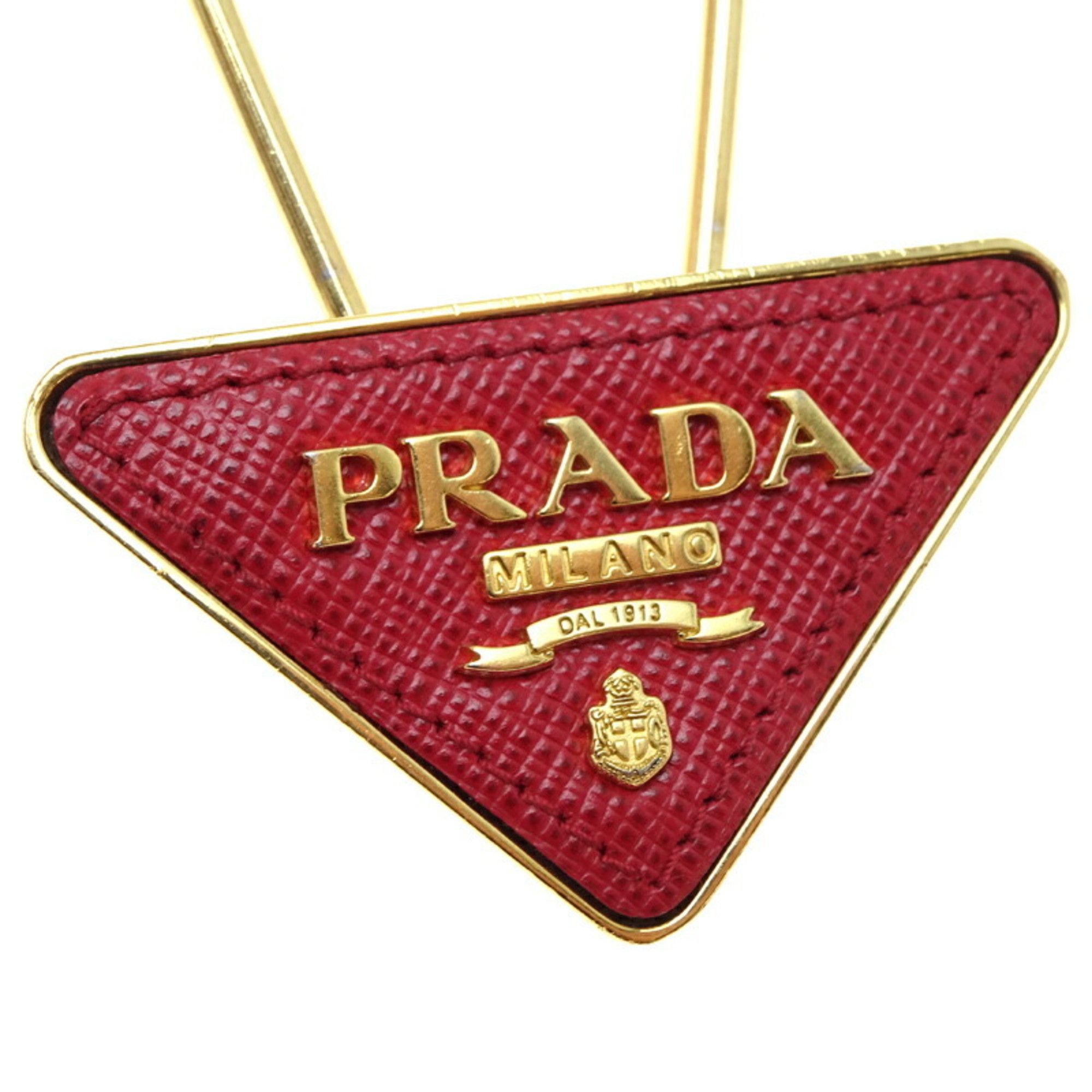 Prada Prada Triangle Bag Charm for Women and Men, Metal, Red Size ONE SIZE - 5 Thumbnail