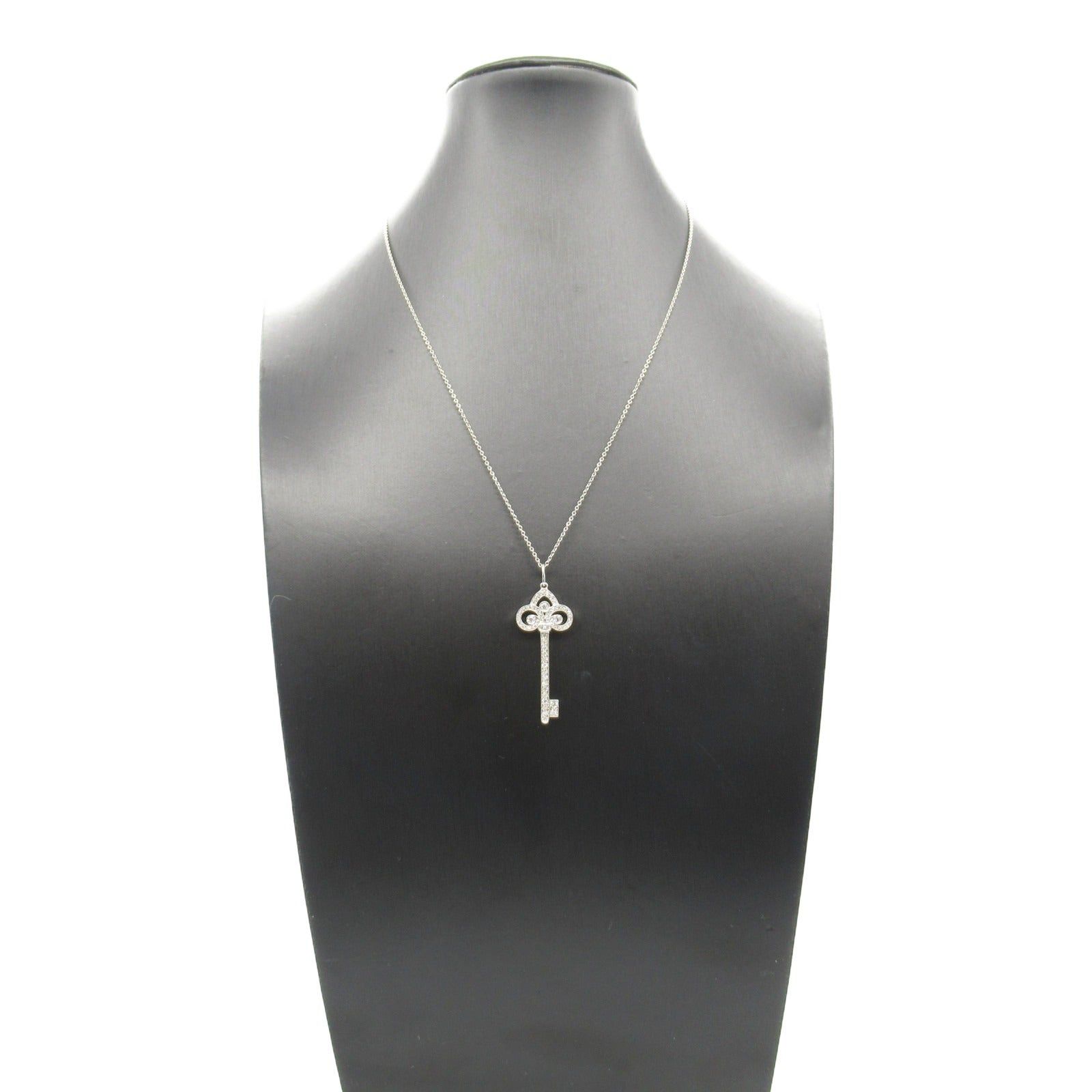 Tiffany & Co. Tiffany Co Key Necklace Pt950 Platinum Diamond Clear Size ONE SIZE - 8 Thumbnail