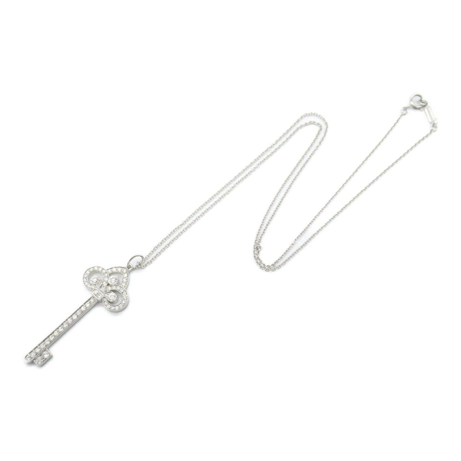 Tiffany & Co. Tiffany Co Key Necklace Pt950 Platinum Diamond Clear Size ONE SIZE - 3 Thumbnail