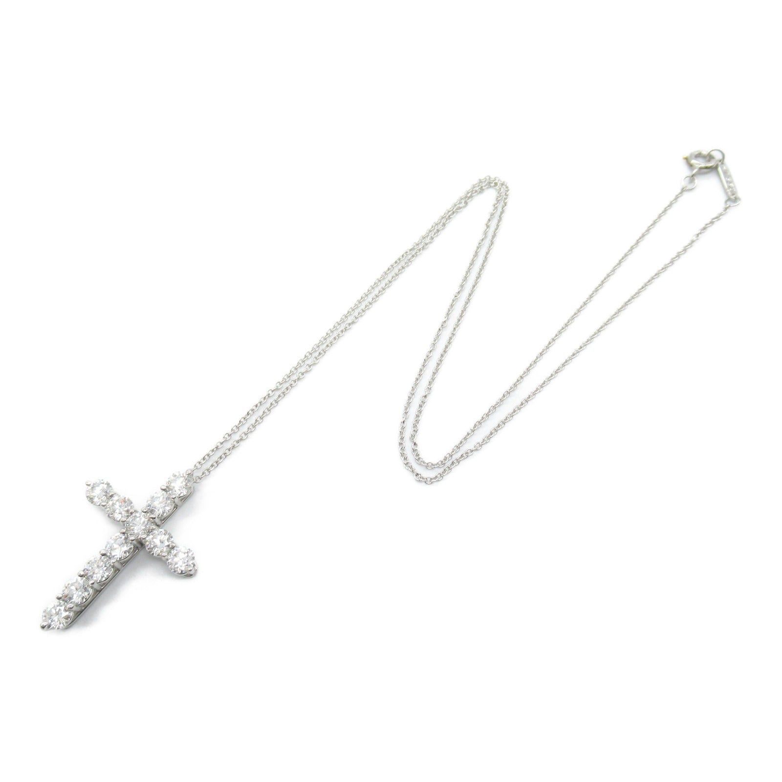 Tiffany & Co. Tiffany Co Large Cloth Necklace Pt950 Platinum Diamond Clear Size ONE SIZE - 3 Thumbnail