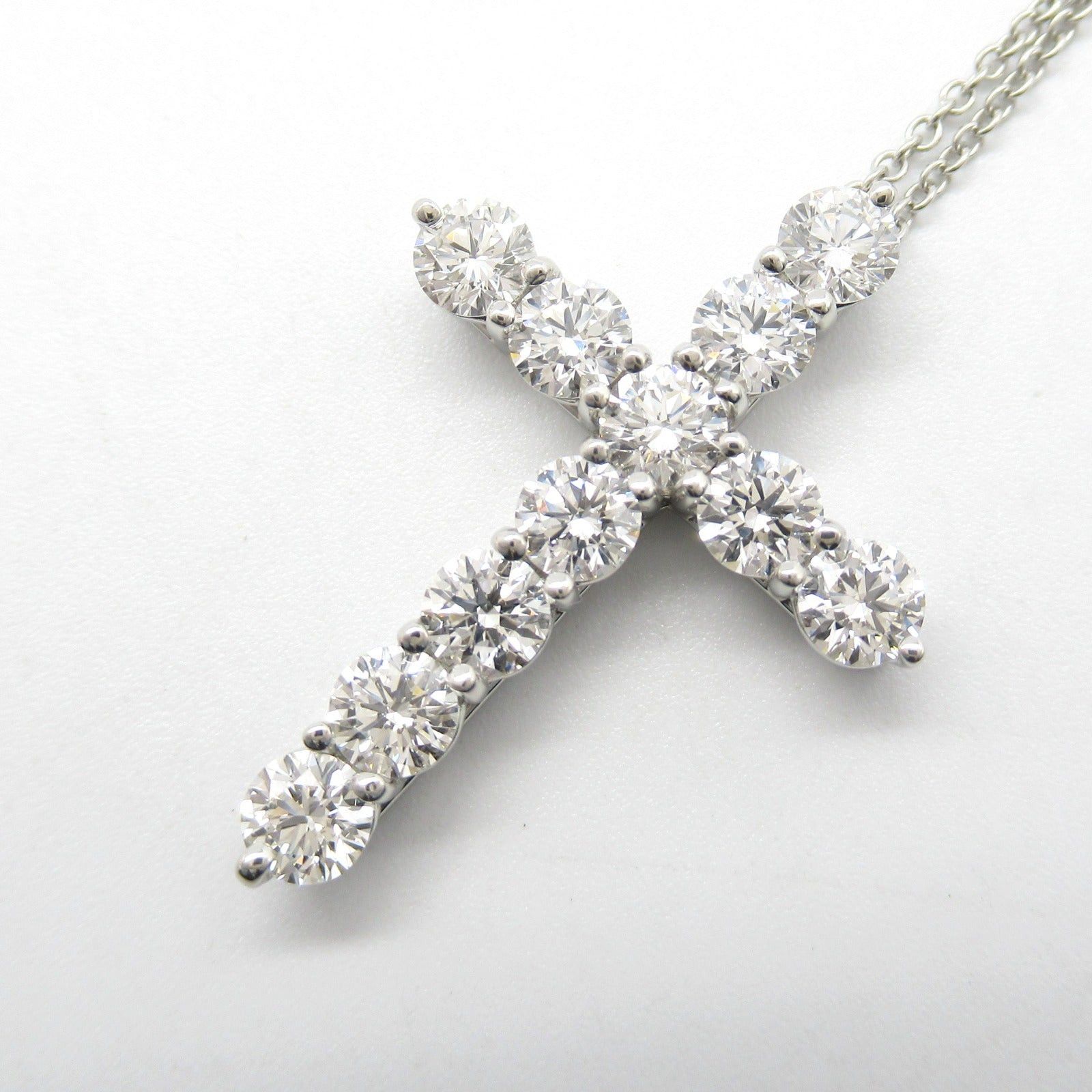 Tiffany & Co. Tiffany Co Large Cloth Necklace Pt950 Platinum Diamond Clear Size ONE SIZE - 7 Thumbnail