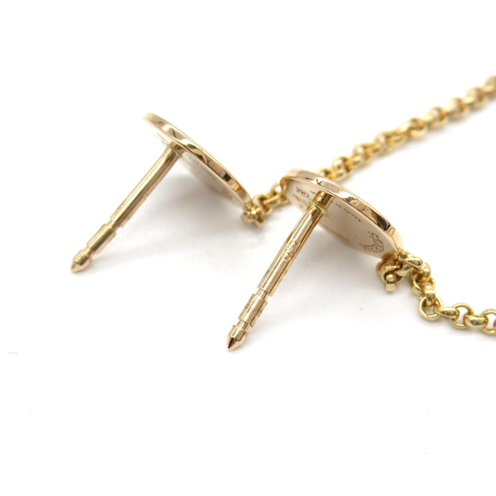 Hermes Hermes Exlibris Hoop Earrings K18Pg (Pink Gold) Diamond Gold Size ONE SIZE - 3 Thumbnail
