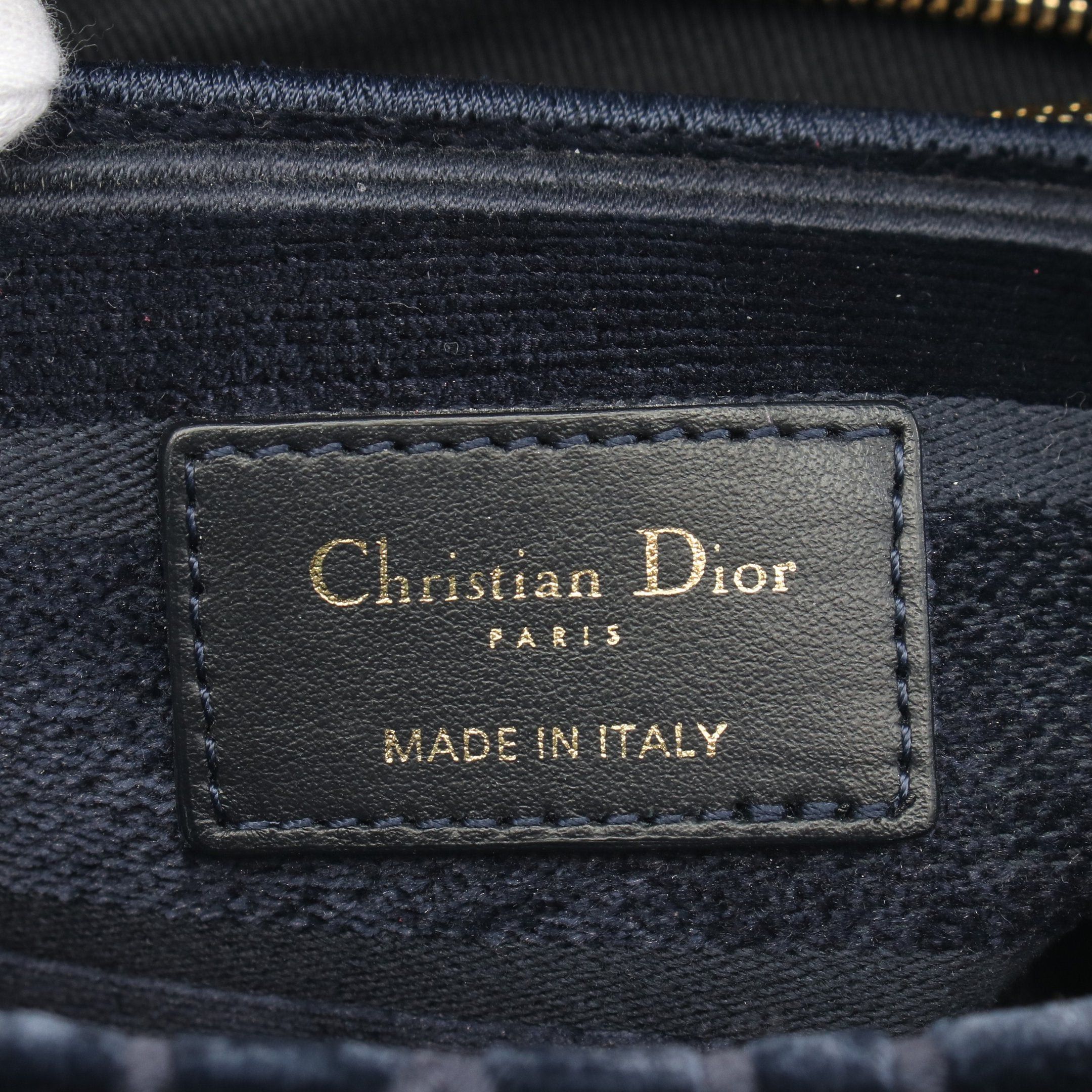 Dior Dior Lady Medium Handbag Velor Navy Multicolor Size ONE SIZE - 4 Thumbnail