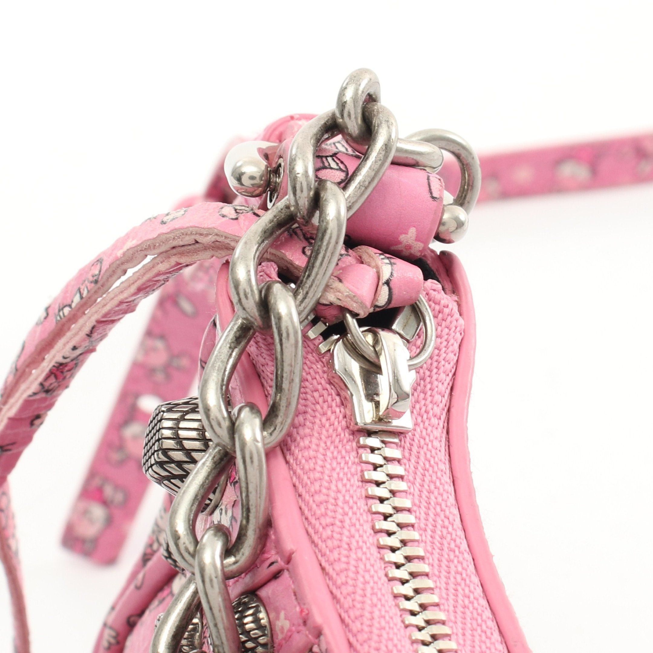Balenciaga Balenciaga Le Cagole Mini Cagoule Chain Handbag Rabbit Leather Pink Size ONE SIZE - 6 Thumbnail