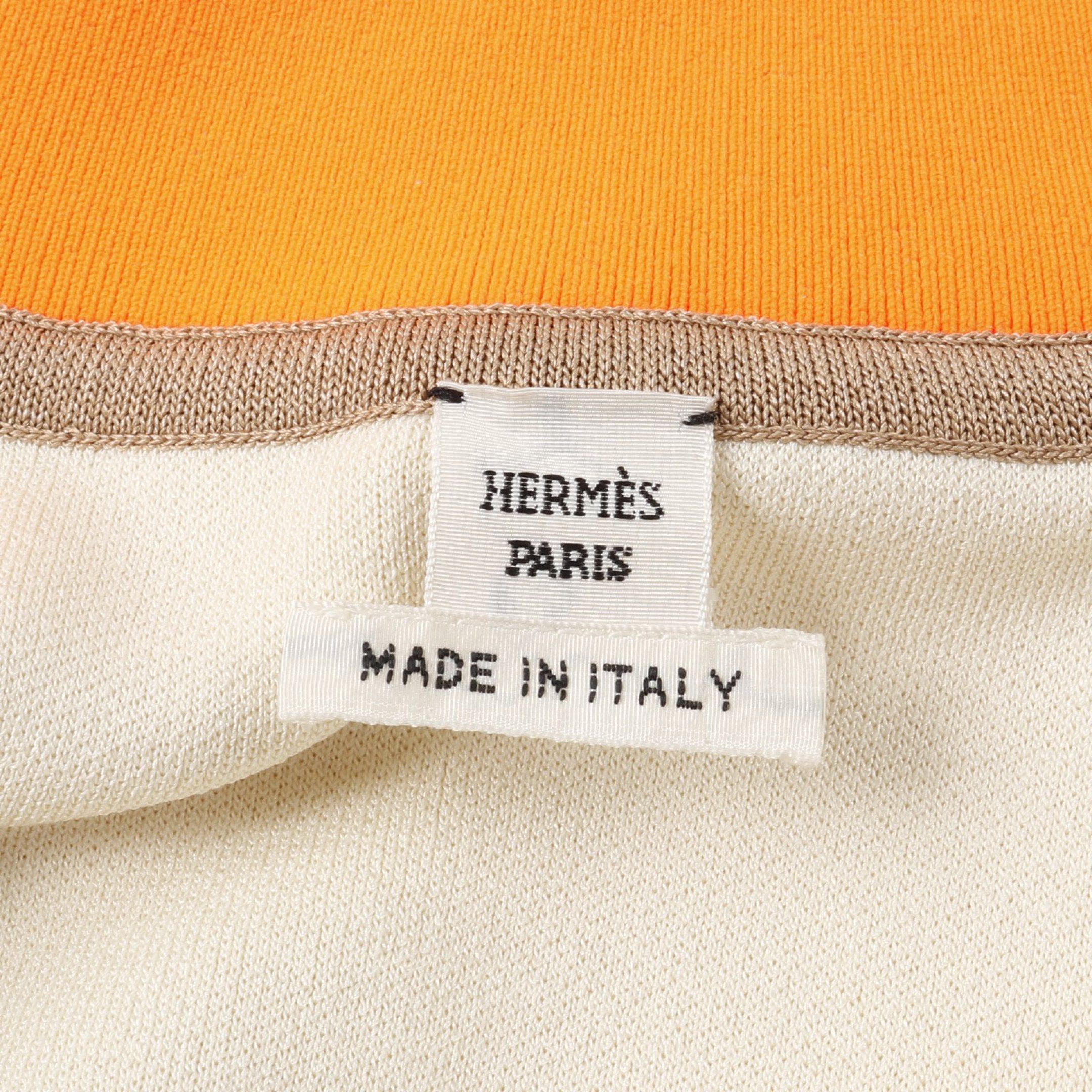 Hermes Hermes Jungle Love Twill Laine Zip Up Jacket Silk Beige Orange Size ONE SIZE - 3 Thumbnail