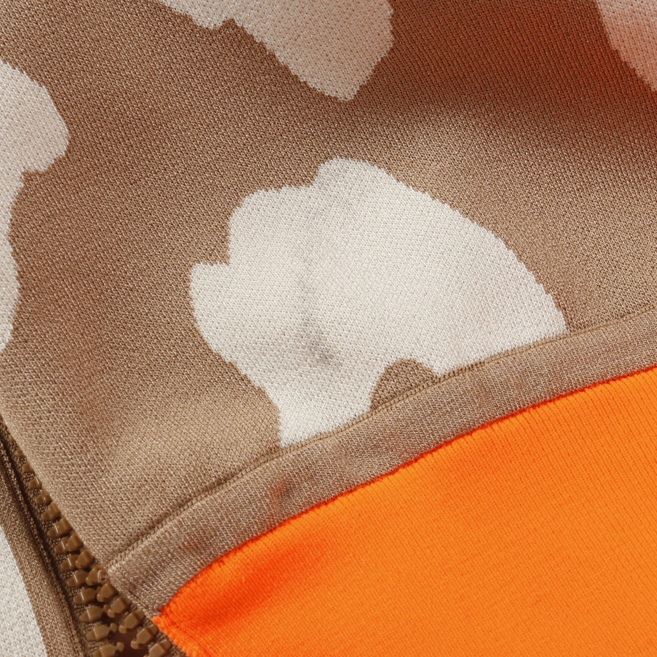 Hermes Hermes Jungle Love Twill Laine Zip Up Jacket Silk Beige Orange Size ONE SIZE - 6 Thumbnail