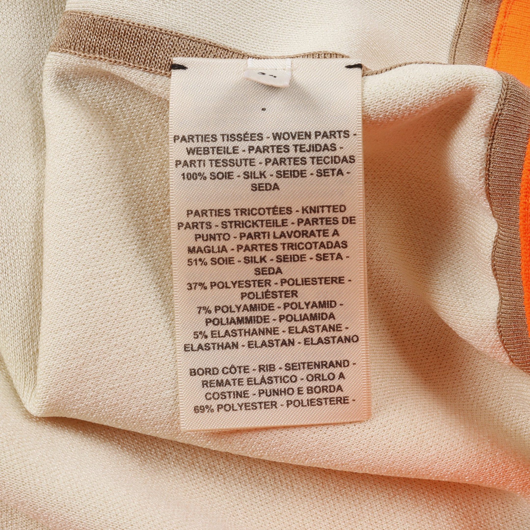 Hermes Hermes Jungle Love Twill Laine Zip Up Jacket Silk Beige Orange Size ONE SIZE - 4 Thumbnail