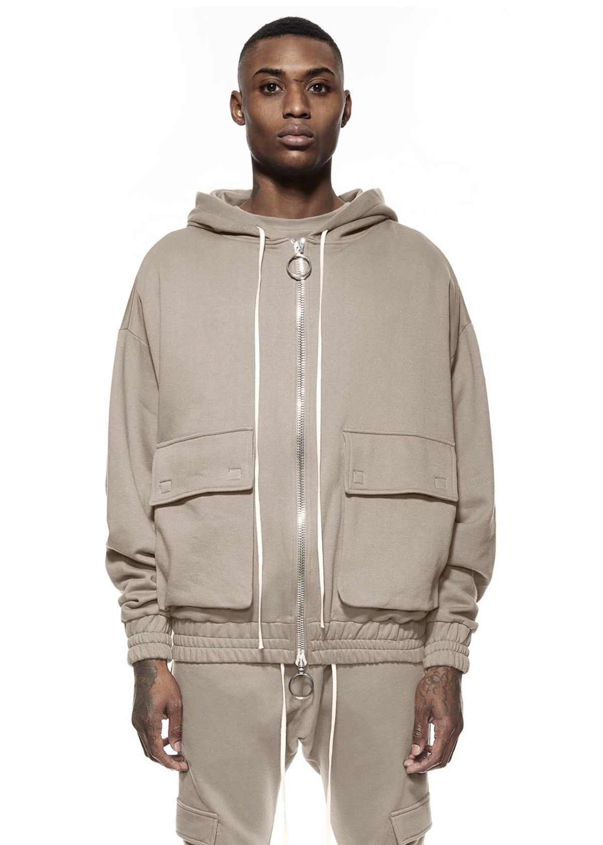 トップス IDA ANNIVERSARY IDA ZIP UP *LIGHT GREY* Buy Grey And Black IDA Supply Zip-Up Hoodies | IDA SPLY