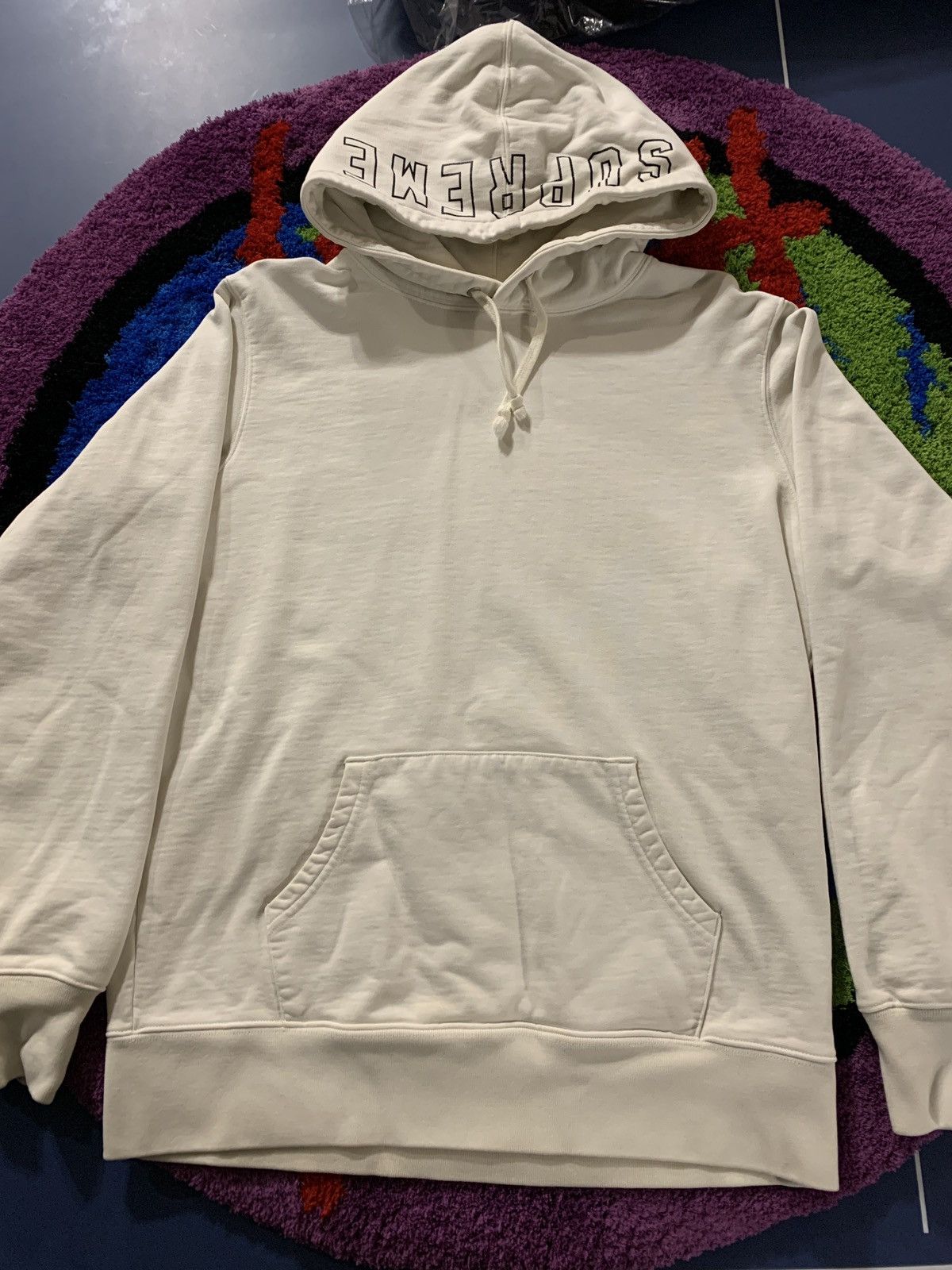 Supreme overdyed hoodie hot sale off white