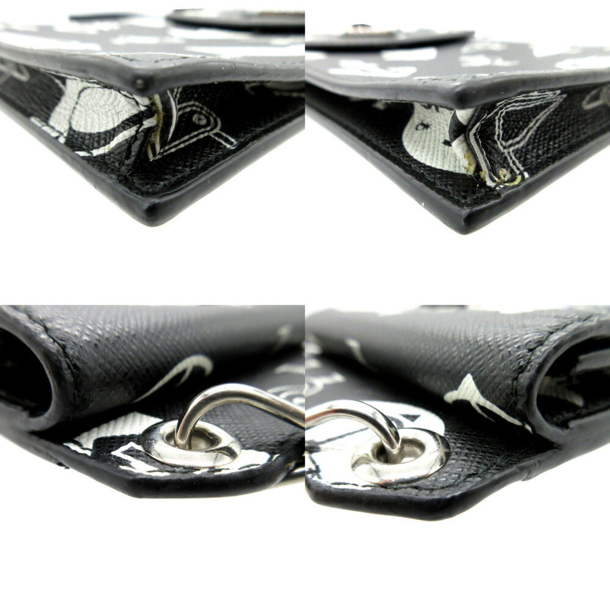 Prada Prada Smartphone Shoulder Bag Seagull Anchor Triangle Plate Leather/Saffiano Leather Black 0090PRADA Size ONE SIZE - 8 Thumbnail