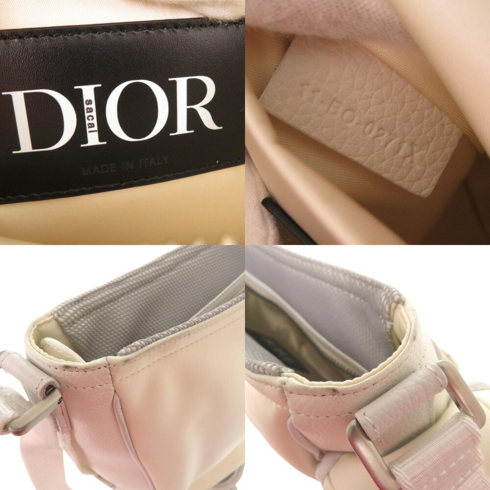 Dior Christian Dior x Sacai Saddle Soft Bag 1ADHO029USG Leather Nylon White Shoulder 1579Christian Men's Size ONE SIZE - 9 Thumbnail