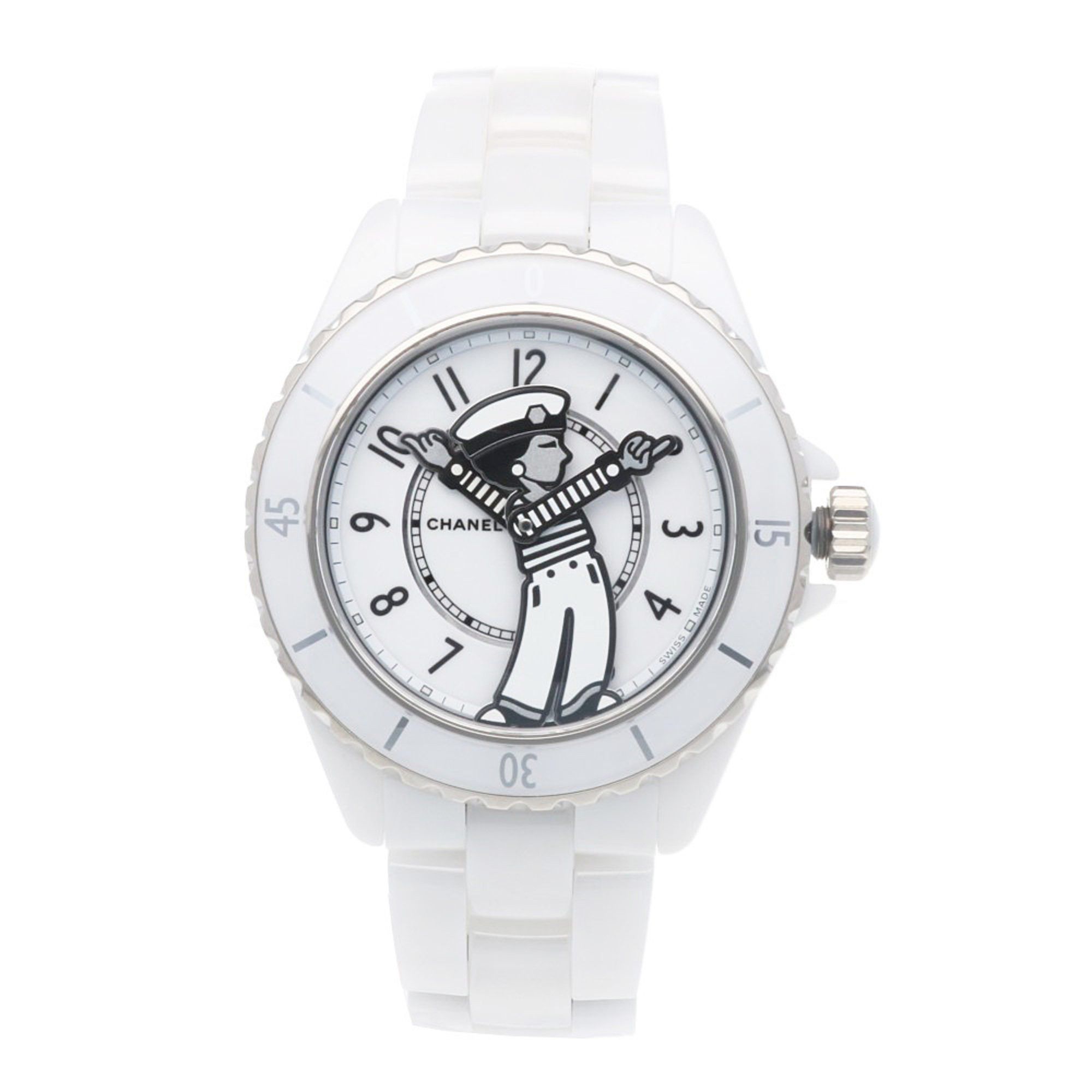 Chanel Chanel Mademoiselle J12 La Pausa Watch, White Ceramic H7481, Automatic, Men's, CHANEL, Manufacturer's, Overhauled Size ONE SIZE - 8 Thumbnail