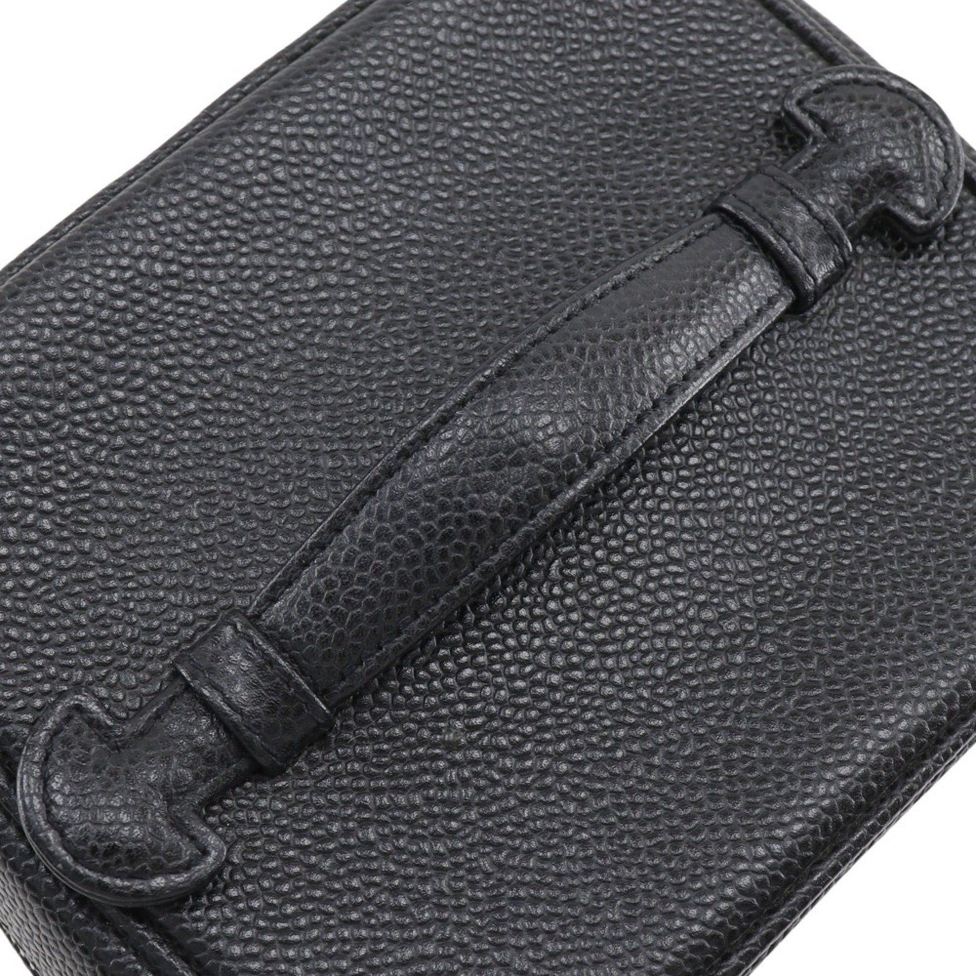 Chanel CHANEL Vanity Pouch Coco Mark Handbag A01998 Caviar Skin Black Women's Size ONE SIZE - 5 Thumbnail