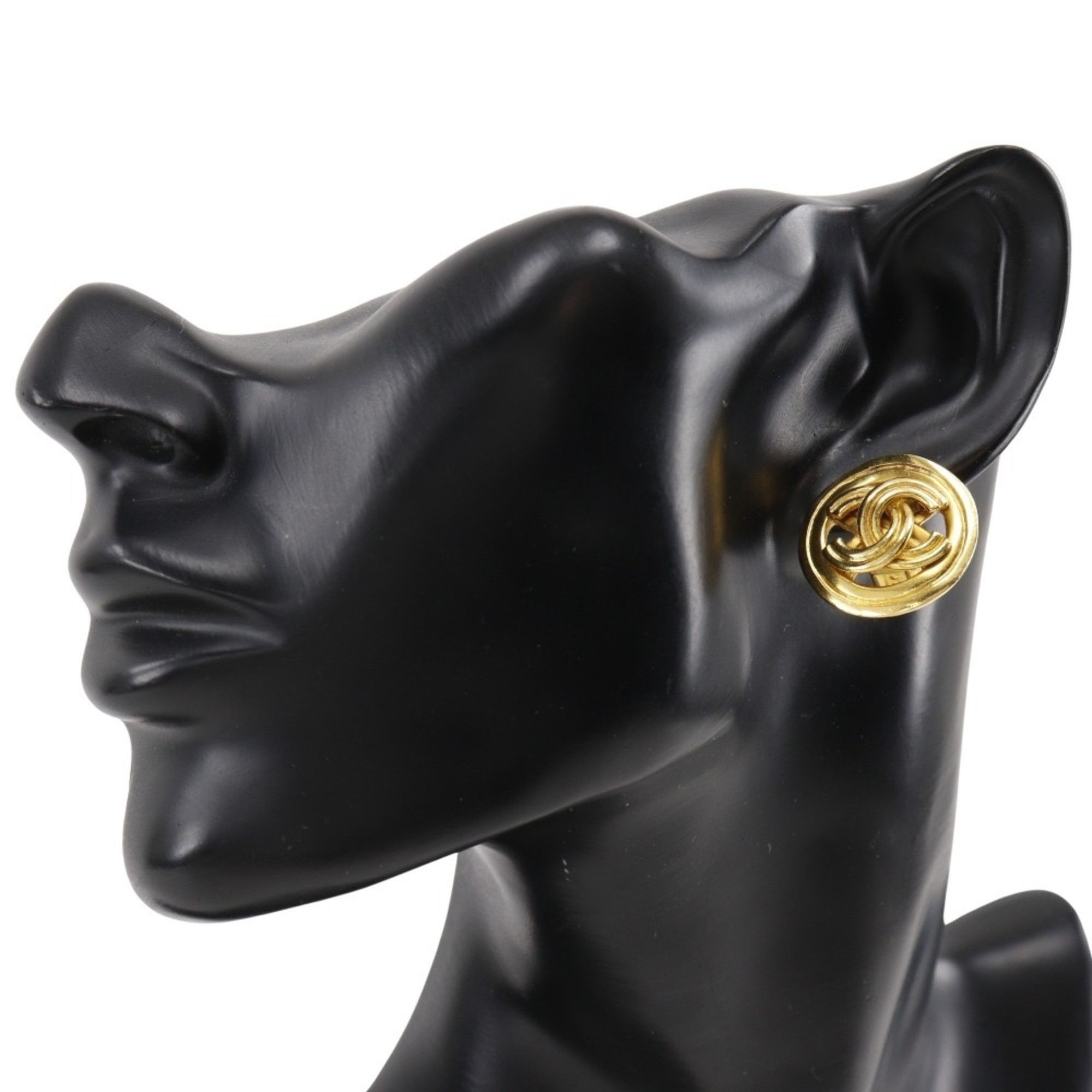 Chanel Chanel Coco Mark Earrings, Gold Plated, 1996, 96P, Approx. 11.7g, COCO Mark, Women's Size ONE SIZE - 2 Thumbnail